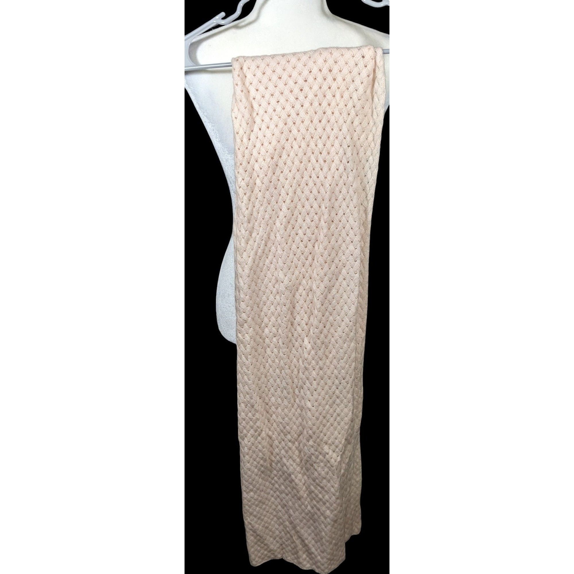 J.Crew Preppy J.Crew Pale Peach Braided Knit Wool Scarf Size ONE SIZE - 4 Thumbnail