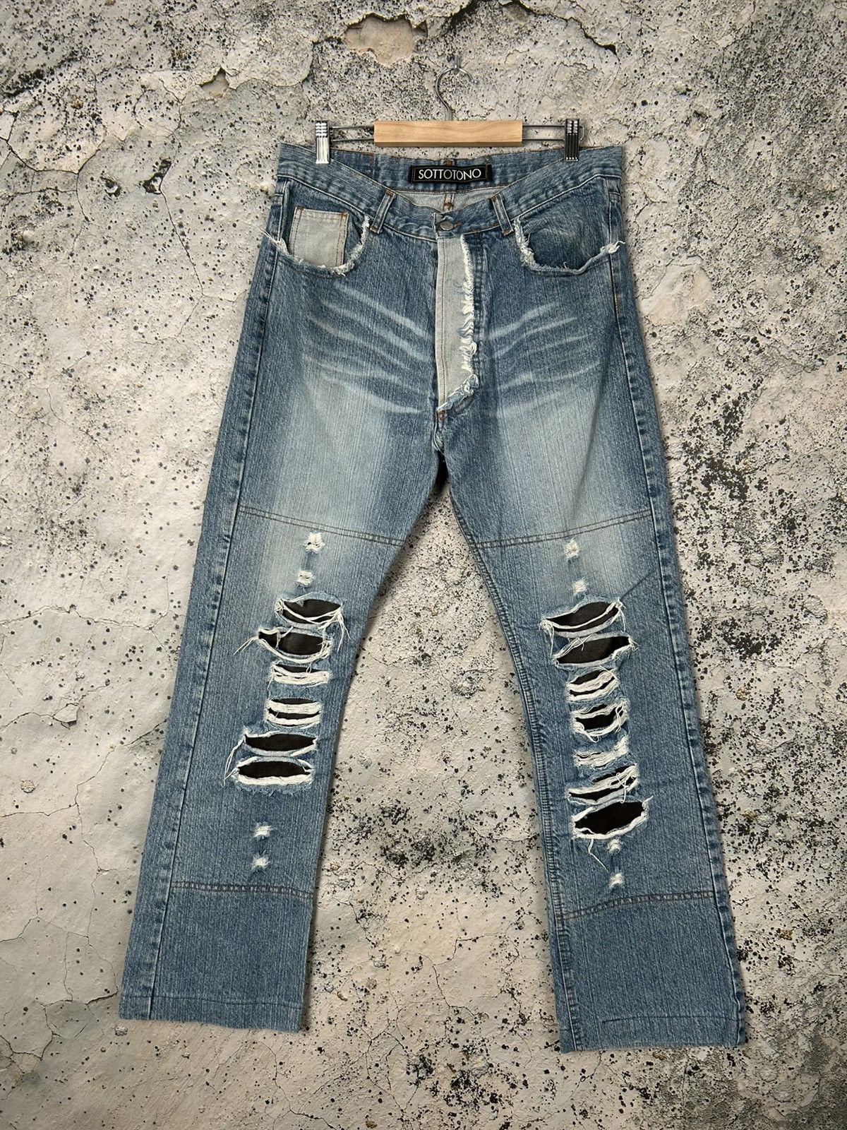 Other Vintage Avantgarde Grunge Denim Pants Distressed Rock Punk Size US 36 / EU 52 - 1 Thumbnail