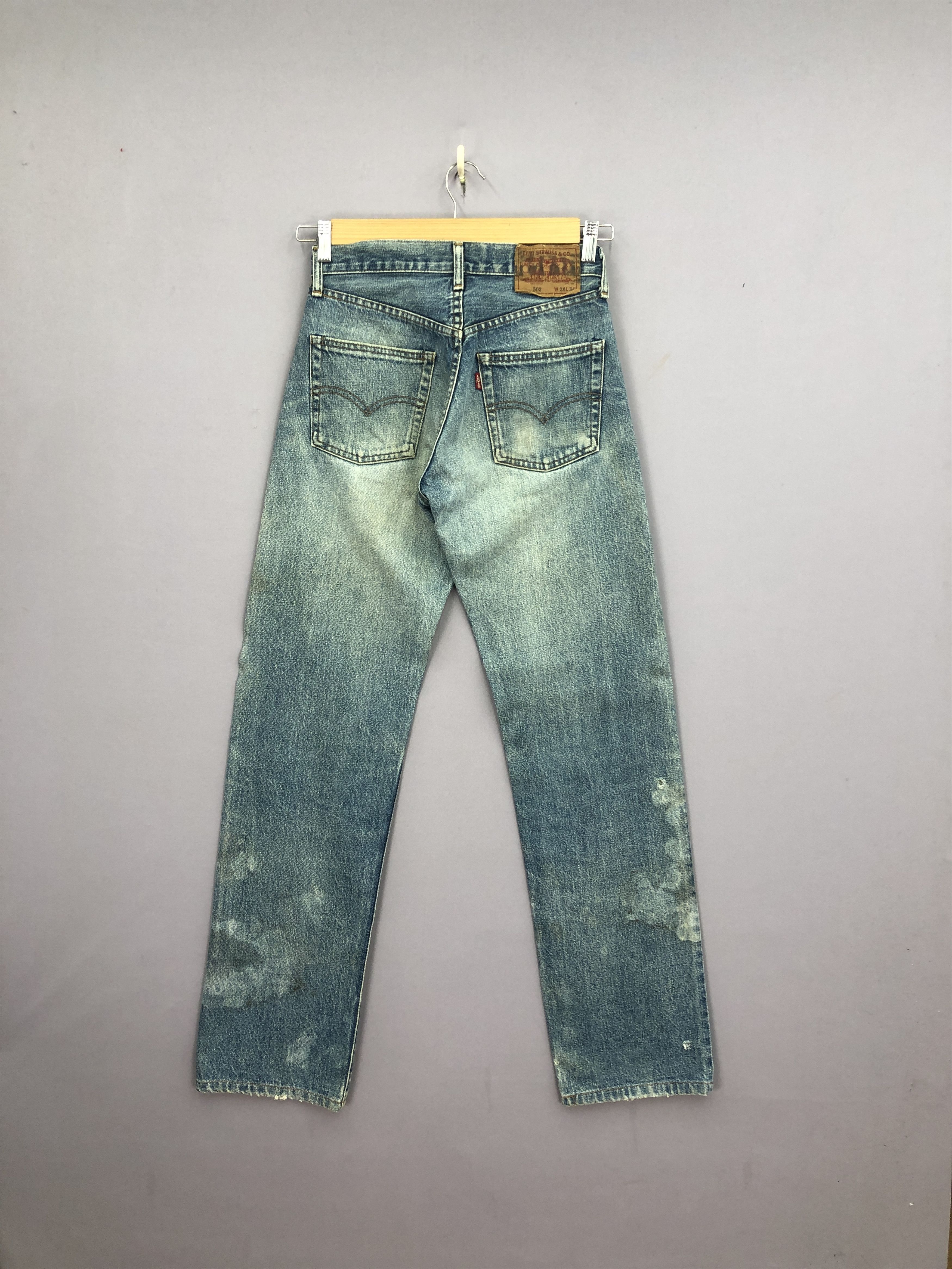 Levi's Vintage 90s Levis 502 Selvedge Jeans Faded Stonewash Denim Size 26" / US 2 / IT 38 - 2 Thumbnail