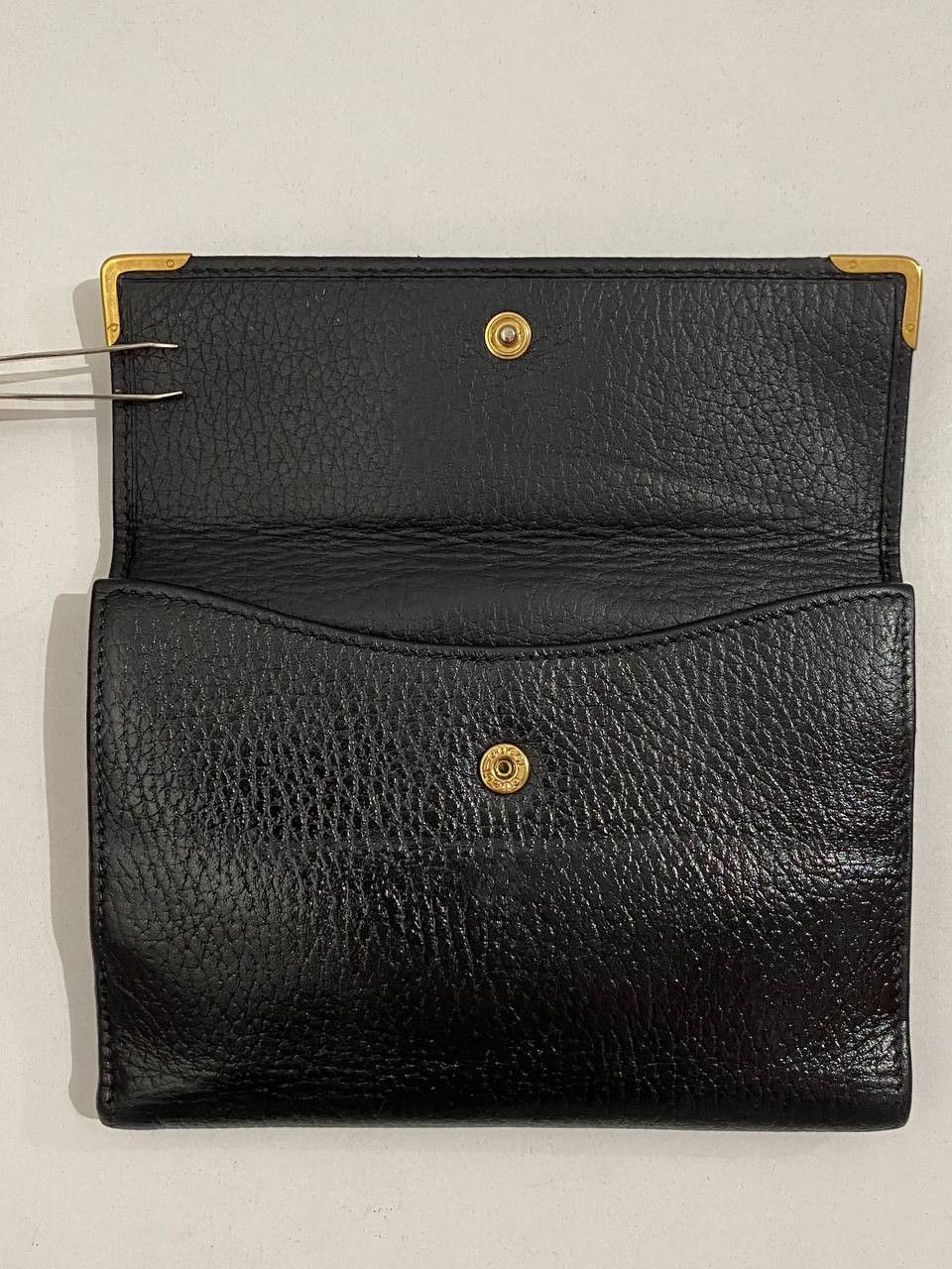 Gucci Gucci Logo Black Calfskin Leather Tri Fold Wallet Size ONE SIZE - 4 Thumbnail