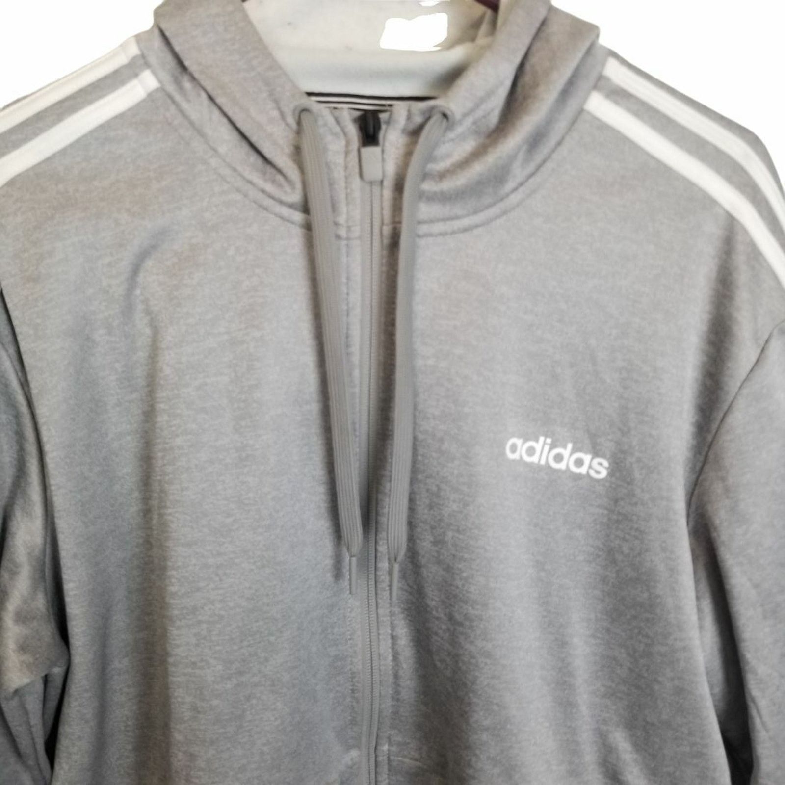 Adidas Vintage Adidas Mens Three Stripe Hoodie Sweatshirt Full Zip Size US L / EU 52-54 / 3 - 2 Thumbnail