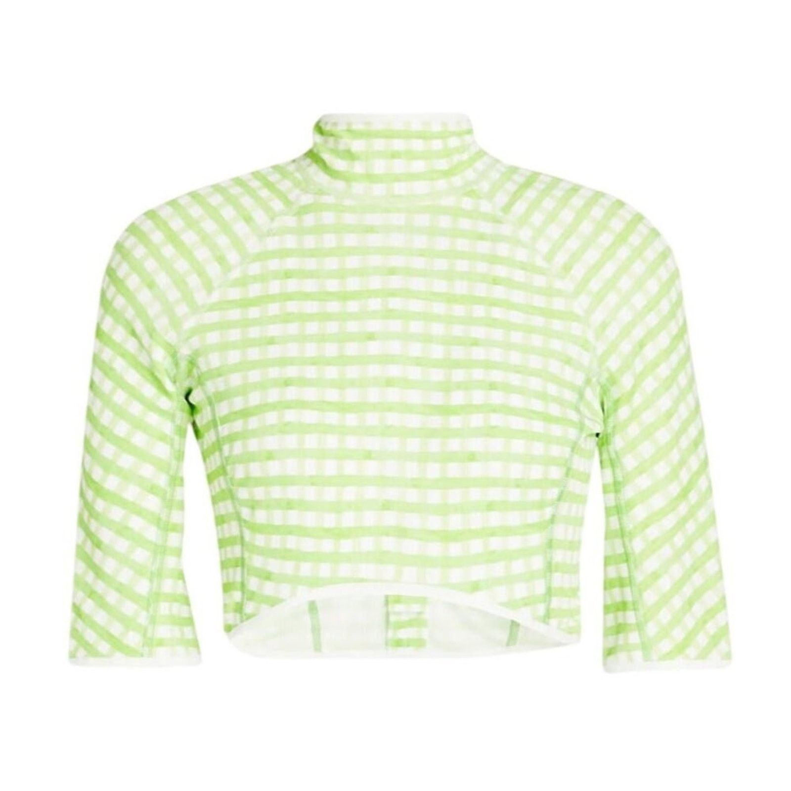 Jacquemus JACQUEMUS Tuba cropped gingham jersey turtleneck top Size M / US 6-8 / IT 42-44 - 1 Thumbnail