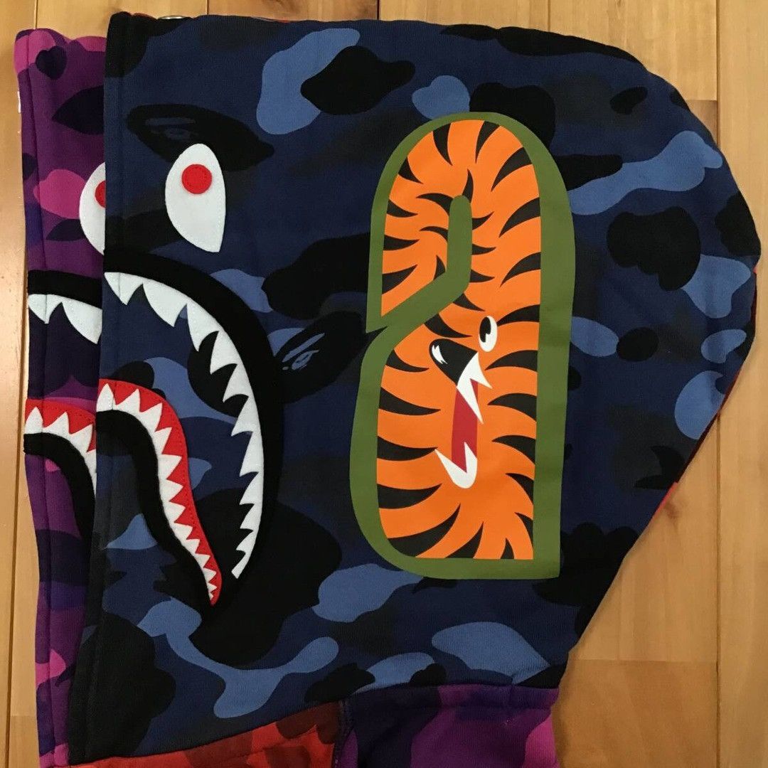 Bape BAPE Double Shark full zip hoodie crazy camo a bathing ape Size US M / EU 48-50 / 2 - 5 Thumbnail
