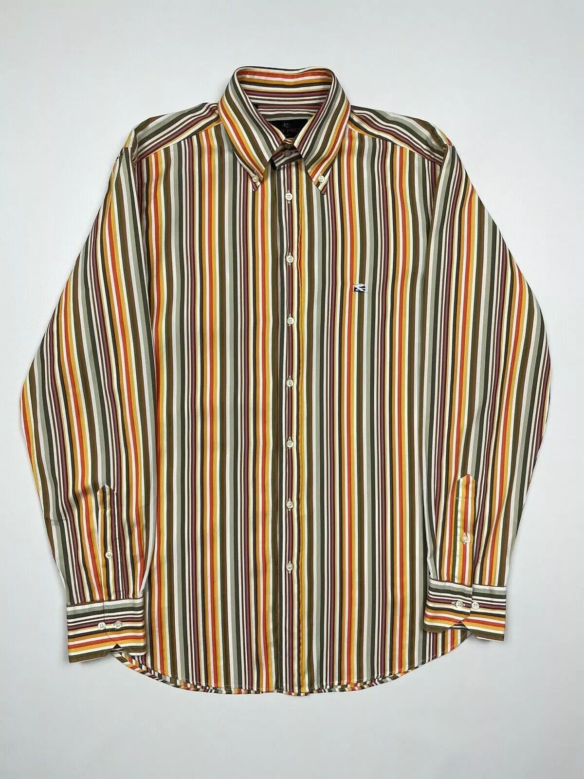 Etro ETRO Men’s Stripped Shirt Orange Size 41 Size US XL / EU 56 / 4 - 1 Thumbnail