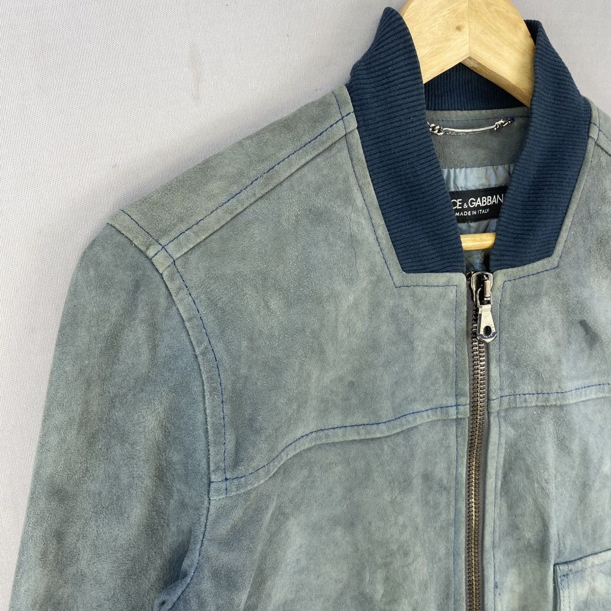 Dolce & Gabbana Vintage 00’s Dolce & Gabbana Suede Leather Bomber Jacket Size US S / EU 44-46 / 1 - 2 Thumbnail