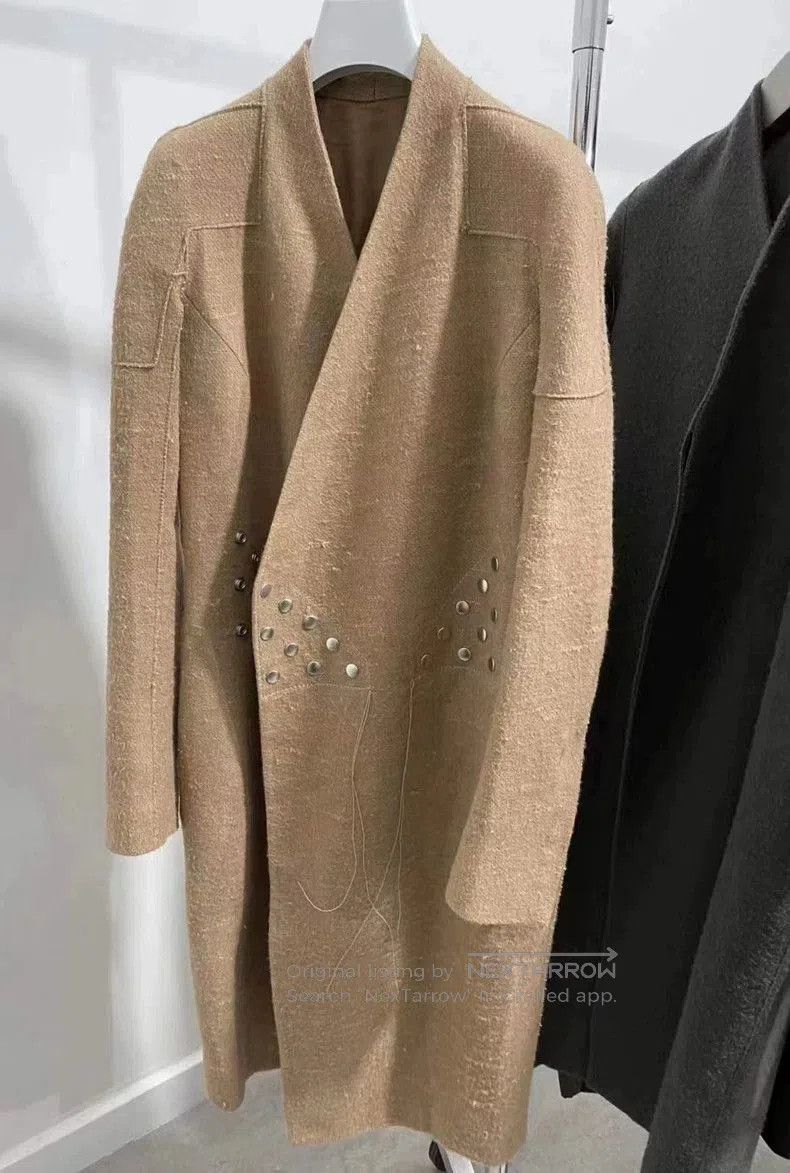 Rick Owens Stylish Camel Hair Coat.
