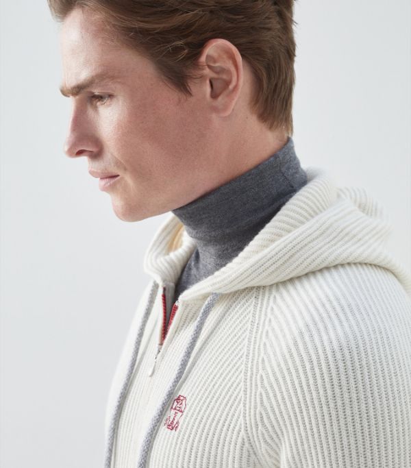 Brunello Cucinelli o1w1db10924 Cashmere Cardigan in Natural Size US XXL / EU 58 / 5 - 5 Thumbnail