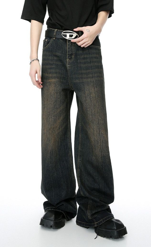 Japanese Brand × Jean Retro bamboo pattern design distressed washed jeans trend Size US 32 / EU 48 - 1 Thumbnail