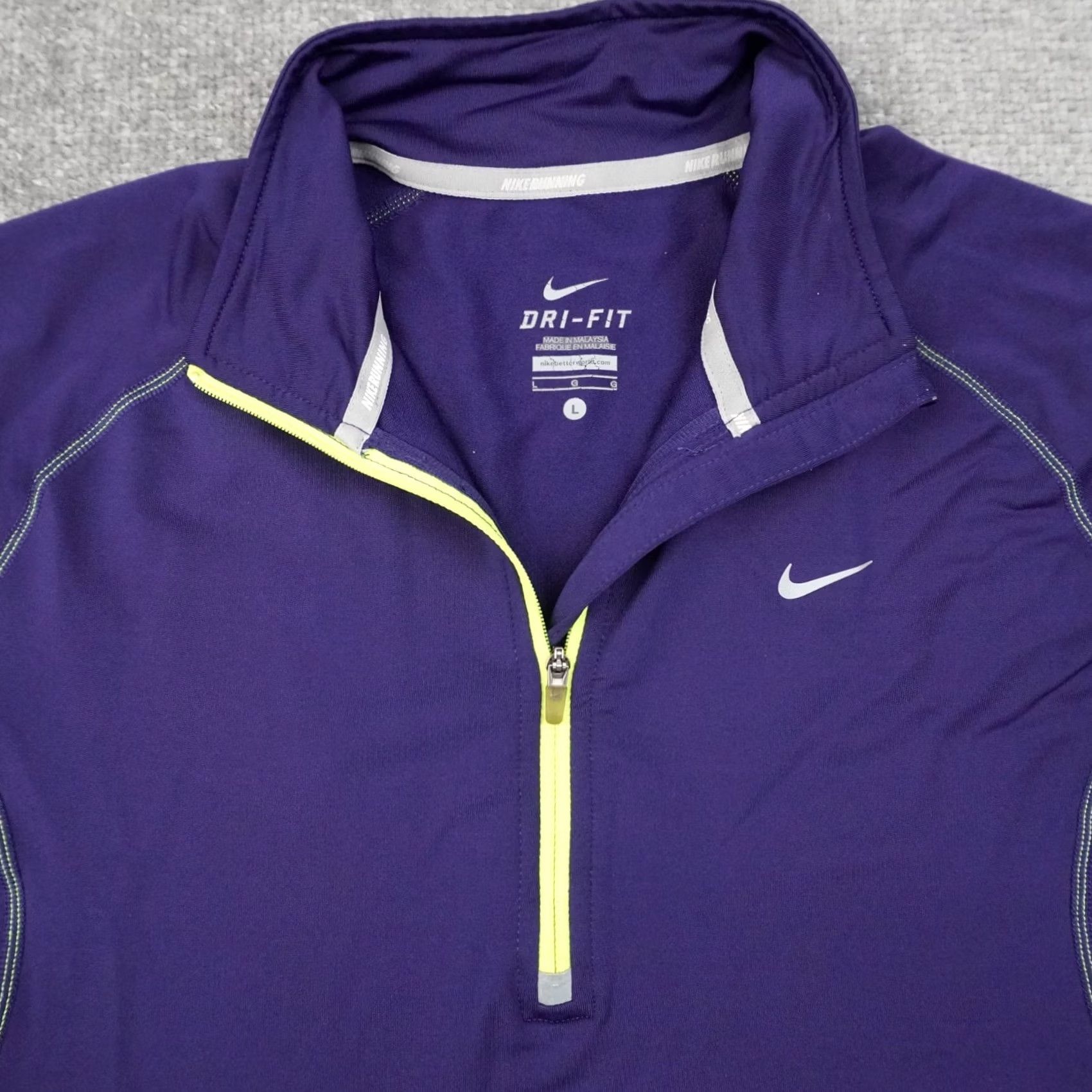 Nike Nike Women Large Purple Dri Fit Running Sweatshirt Half Zip Pullover Outdoors Size L / US 10 / IT 46 - 7 Thumbnail