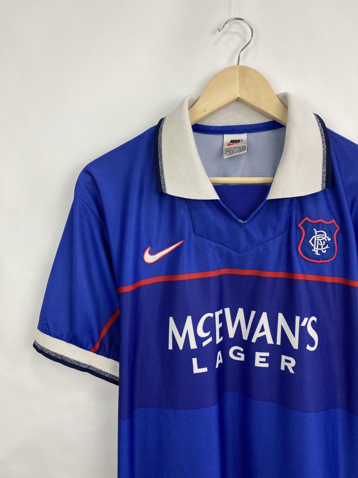 Nike 🏴󠁧󠁢󠁳󠁣󠁴󠁿 Vintage 1997/98 Nike Glasgow Rangers Home Jersey Blokecore Size US M / EU 48-50 / 2 - 4 Thumbnail