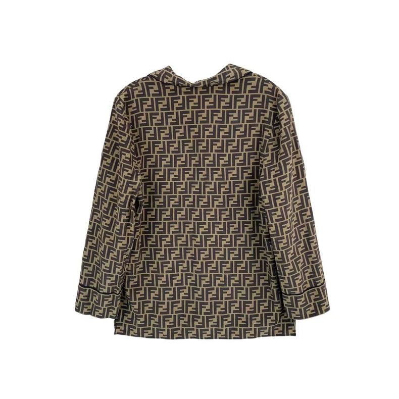 Fendi Fendi size 38 Old-fashioned silk shirt with full print Size US XXS / EU 40 - 2 Thumbnail