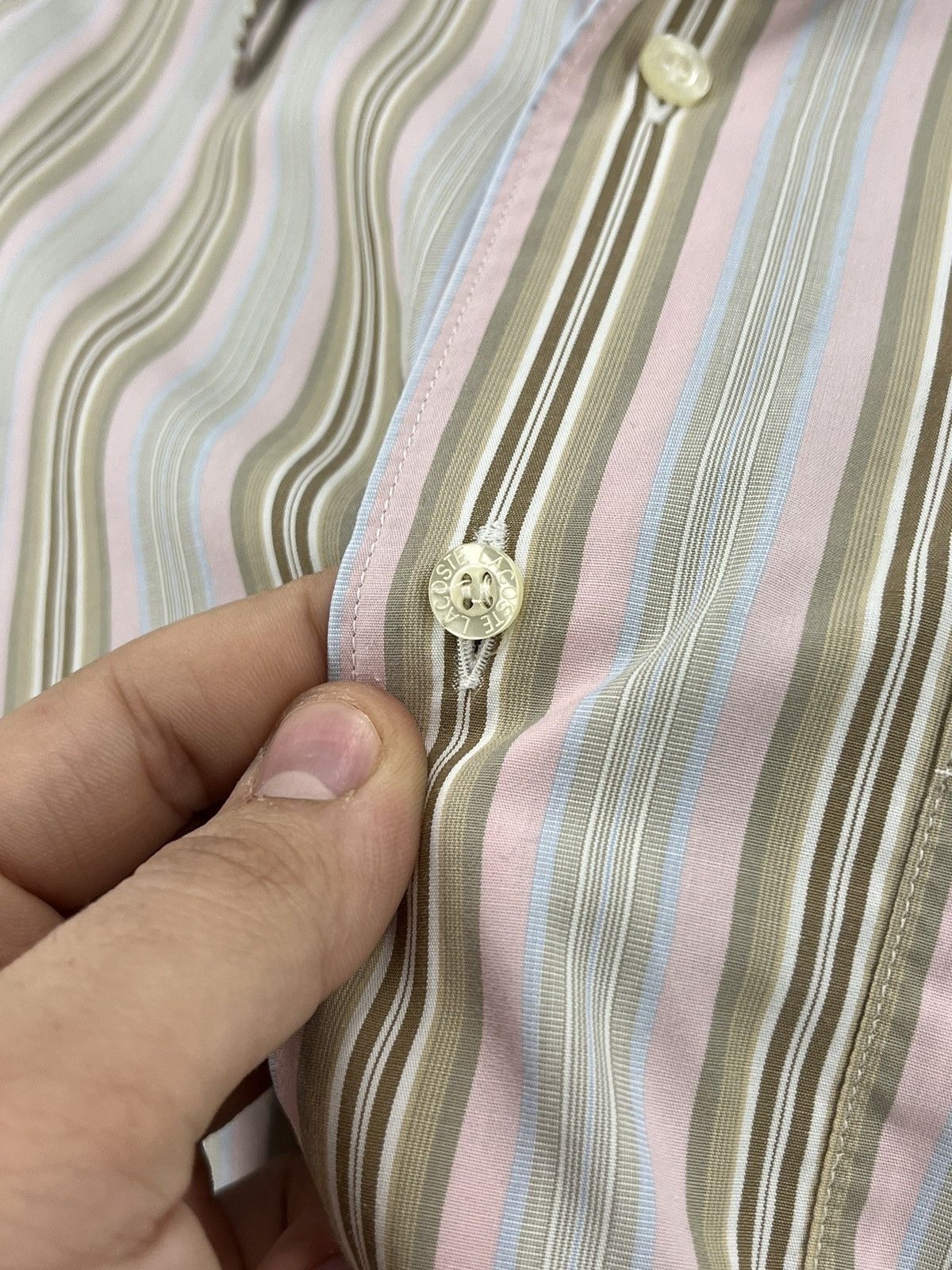 Lacoste × Vintage Lacoste Long Sleeve Button Down Shirt Blue Stiped Collared Size US XL / EU 56 / 4 - 9 Thumbnail