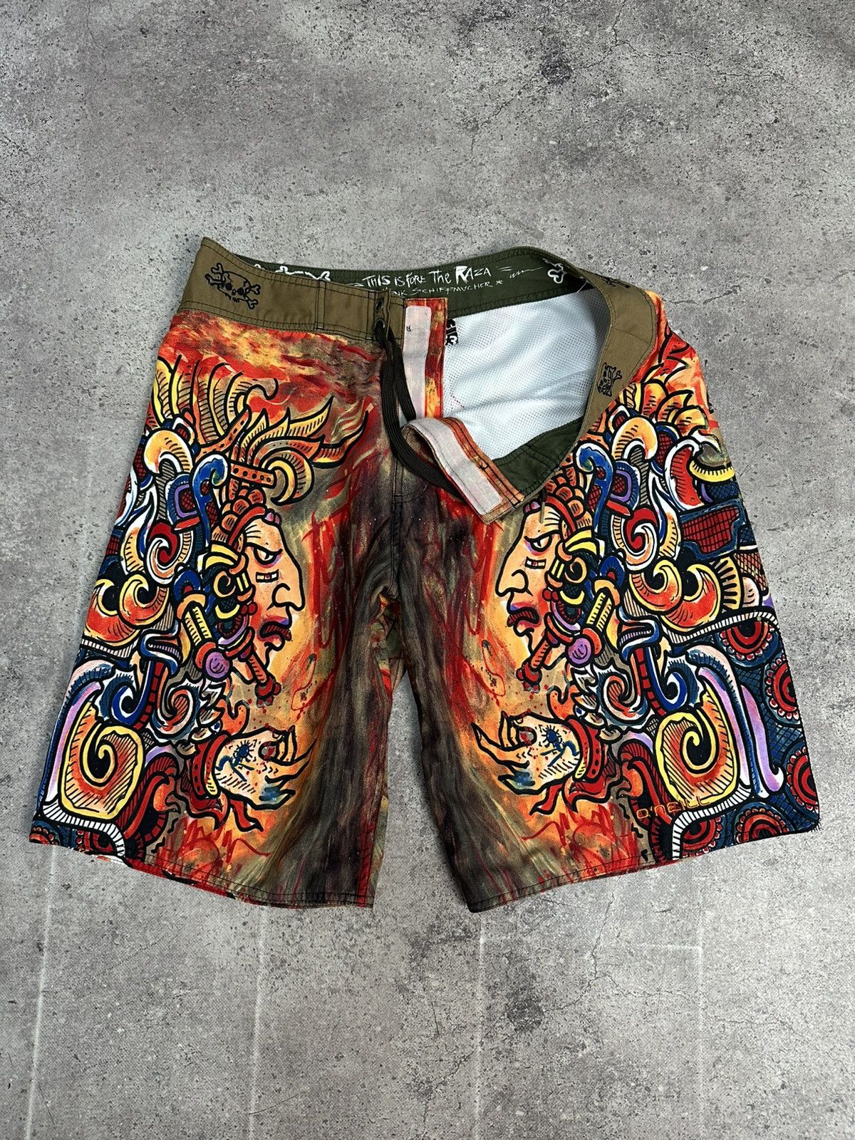 Other Vintage O’Neill La Raza Y2K All Over Print Shorts Archival Size US 33 - 4 Thumbnail