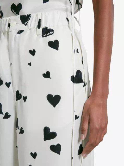 Marni o1w1db10824 Silk Trousers in White Size 34" / US 12 / IT 48 - 5 Thumbnail