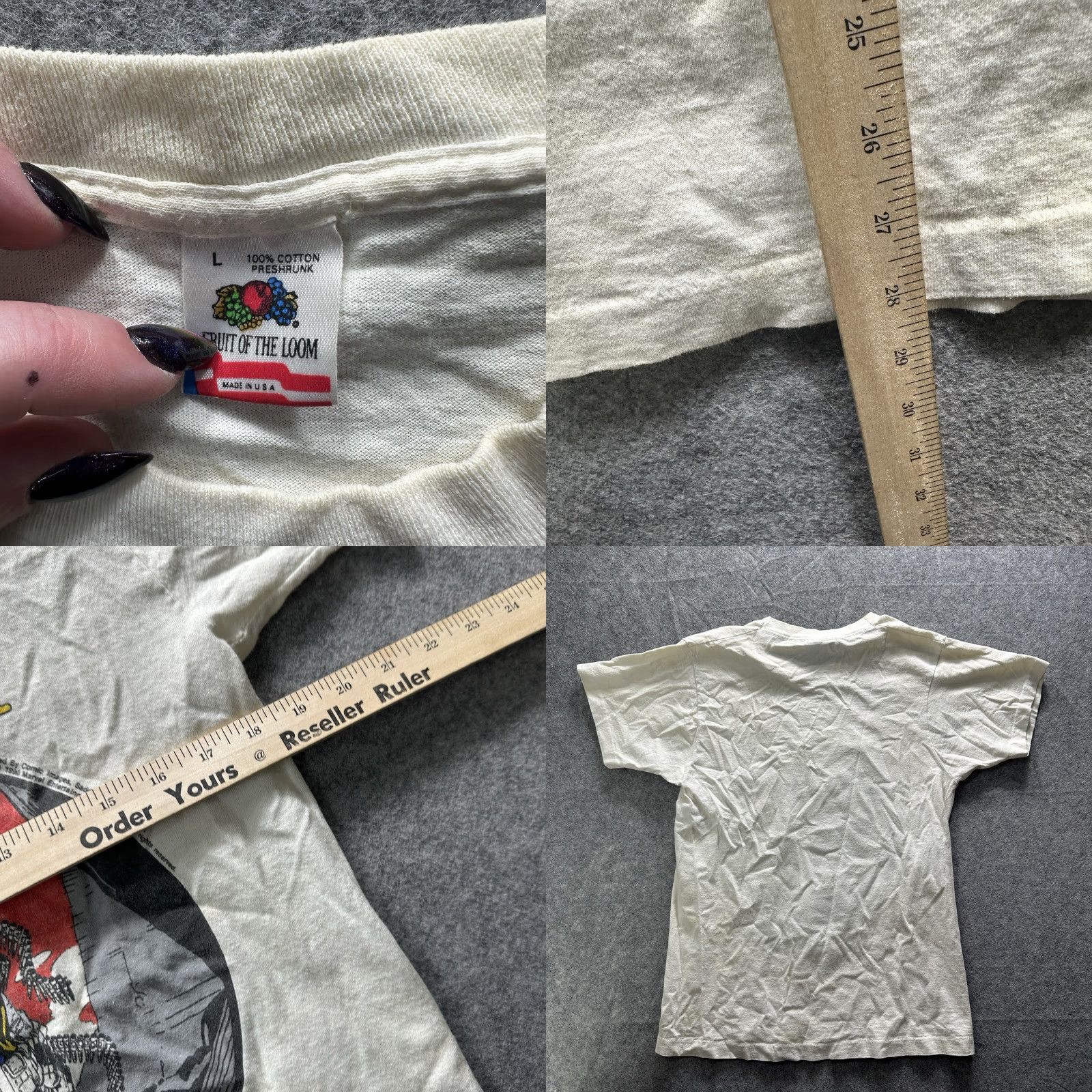 Lee VINTAGE The Punisher Shirt Mens Large White 1990 Comics Jersey Cotton T-Shirt Caped War Journal Punk? Size US L / EU 52-54 / 3 - 10 Thumbnail