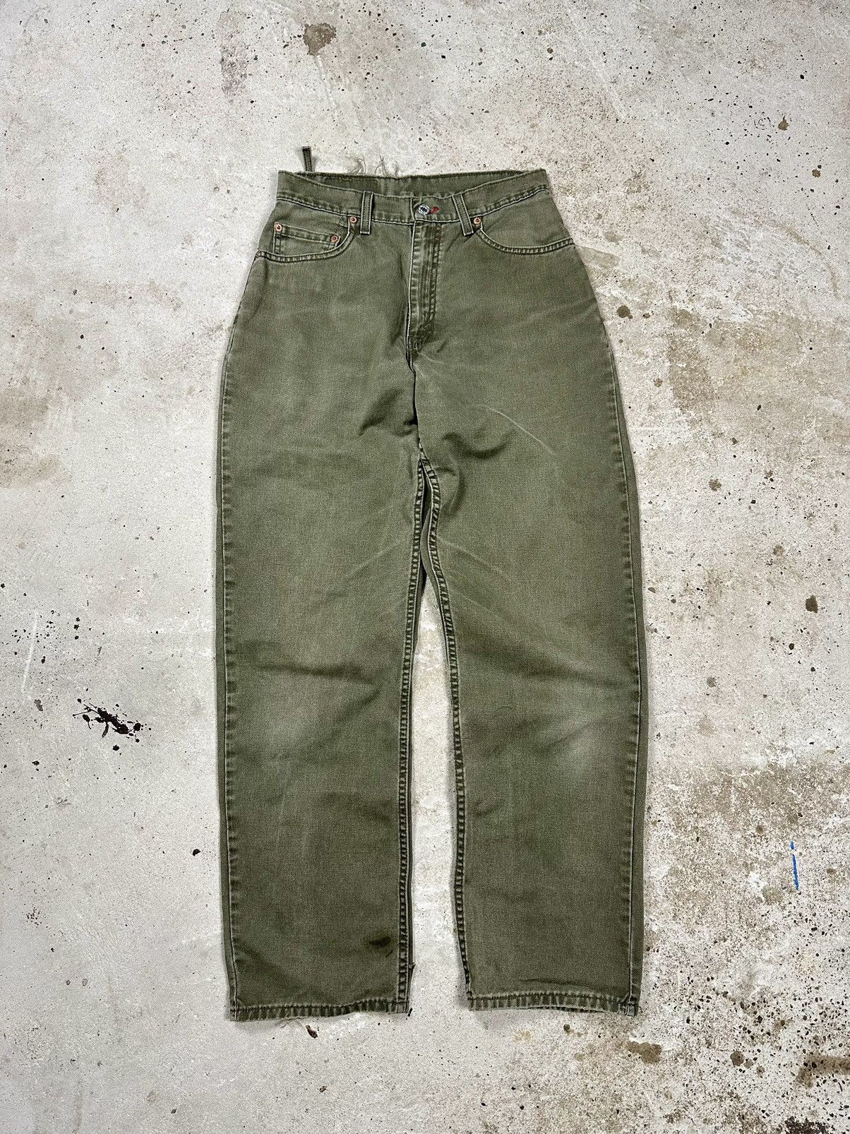 Levi's × Vintage Vintage 90s Levi’s Distressed Khaki Denim Pants Relaxed Size US 28 / EU 44 - 2 Thumbnail