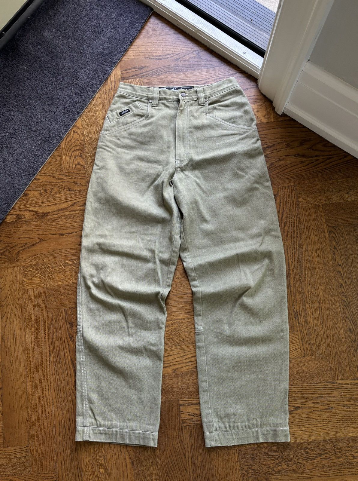 Karl Kani × Vintage 1990s Karl Kani Jeans Vintage Baggy Green Denim Tupac Rap 30 Size US 29 - 14 Thumbnail