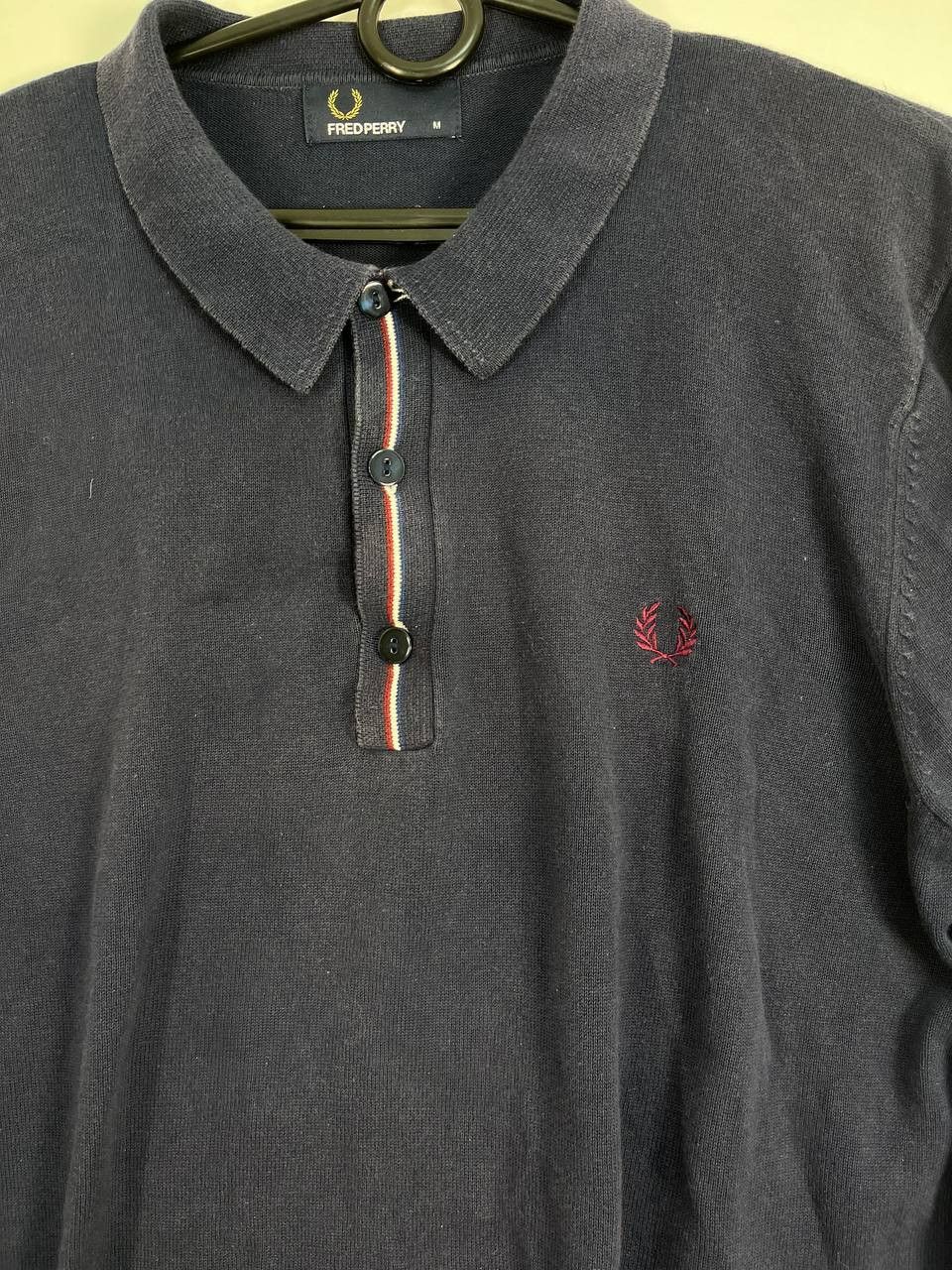 Fred Perry Fred Perry Long Sleeve Polo Shirt Knit Navy Mens Size M Size US M / EU 48-50 / 2 - 2 Thumbnail
