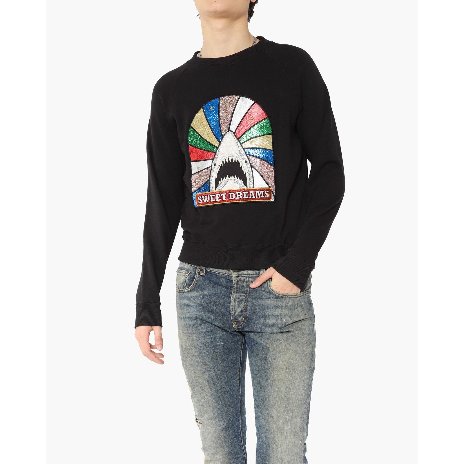 Saint Laurent Paris SS17 Sweet Dreams Shark Patch Sweatshirt Size US XS / EU 42 / 0 - 4 Thumbnail