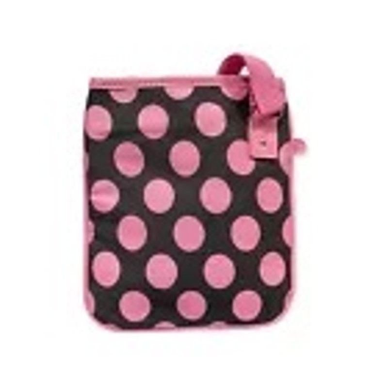 Other Black with Pink Dots & Strap Mini Satchel Purse Travel Bag Size ONE SIZE - 2 Thumbnail