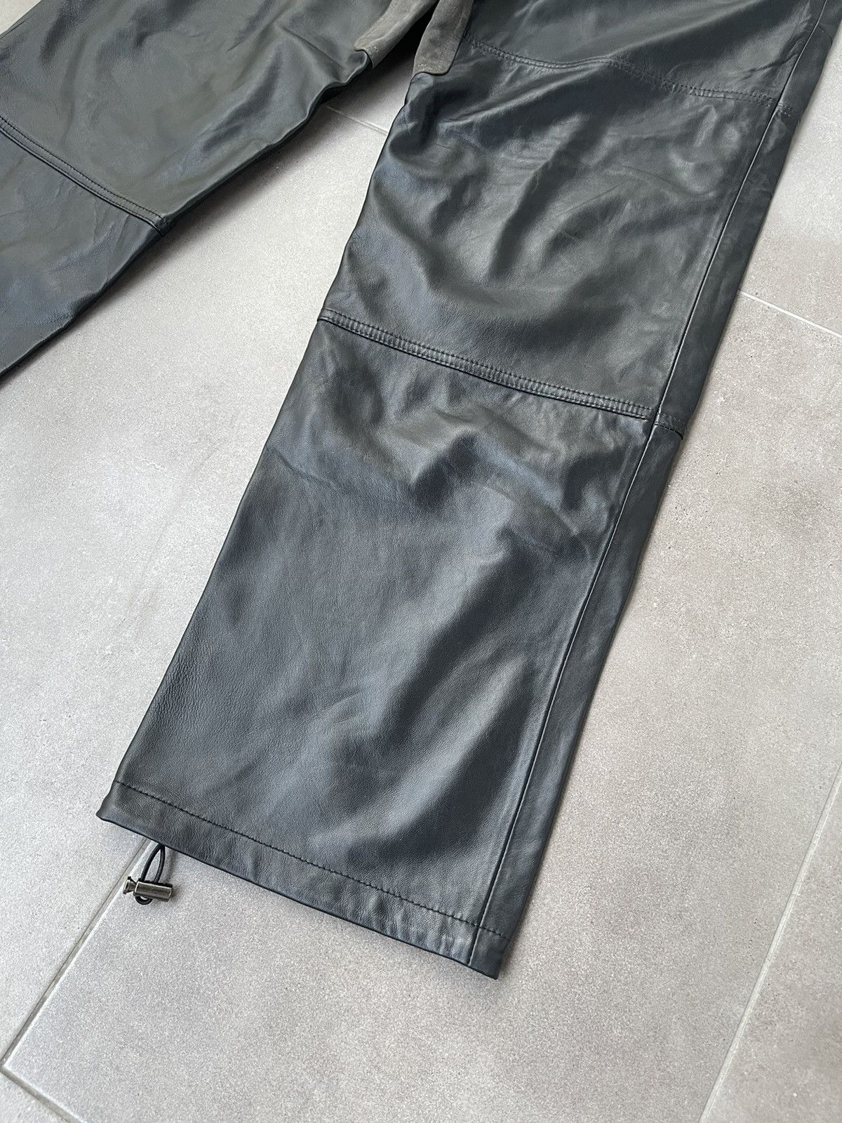 Leather !DS! SS23 Studio ID Suede Patch Leather Moto Trousers Size US 34 / EU 50 - 17 Thumbnail