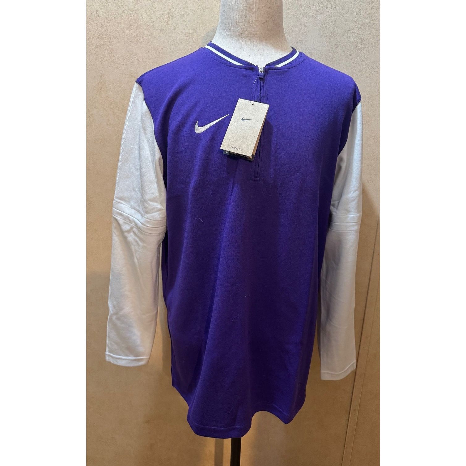 Nike Nike Dri-FIT Purple White Long Sleeve Shirt Men’s Large NWT Size US L / EU 52-54 / 3 - 1 Thumbnail
