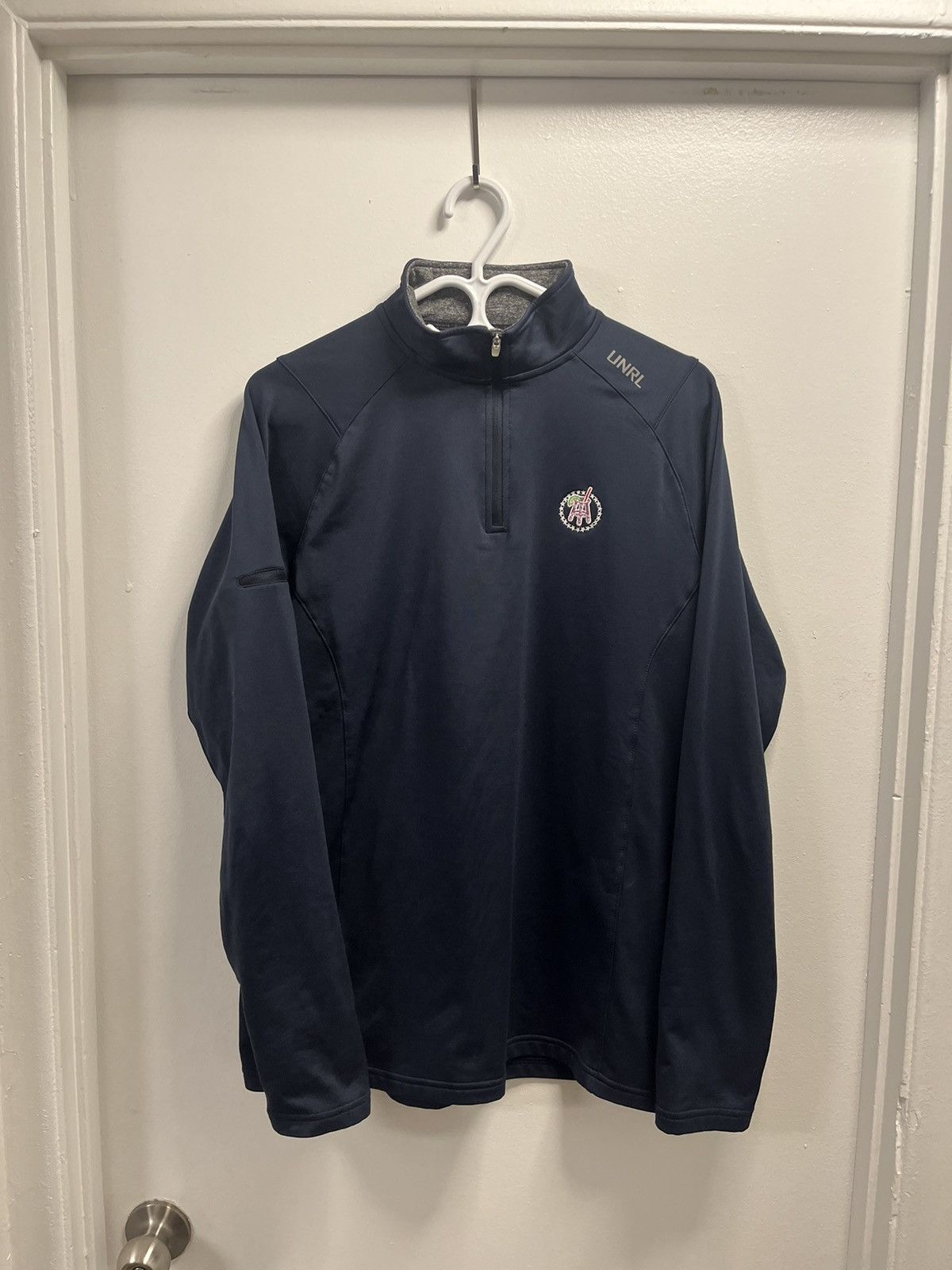 image of Active Barstool Golf Mens Trans Elite 1/4 Zip Sweater in Navy (Size Medium)