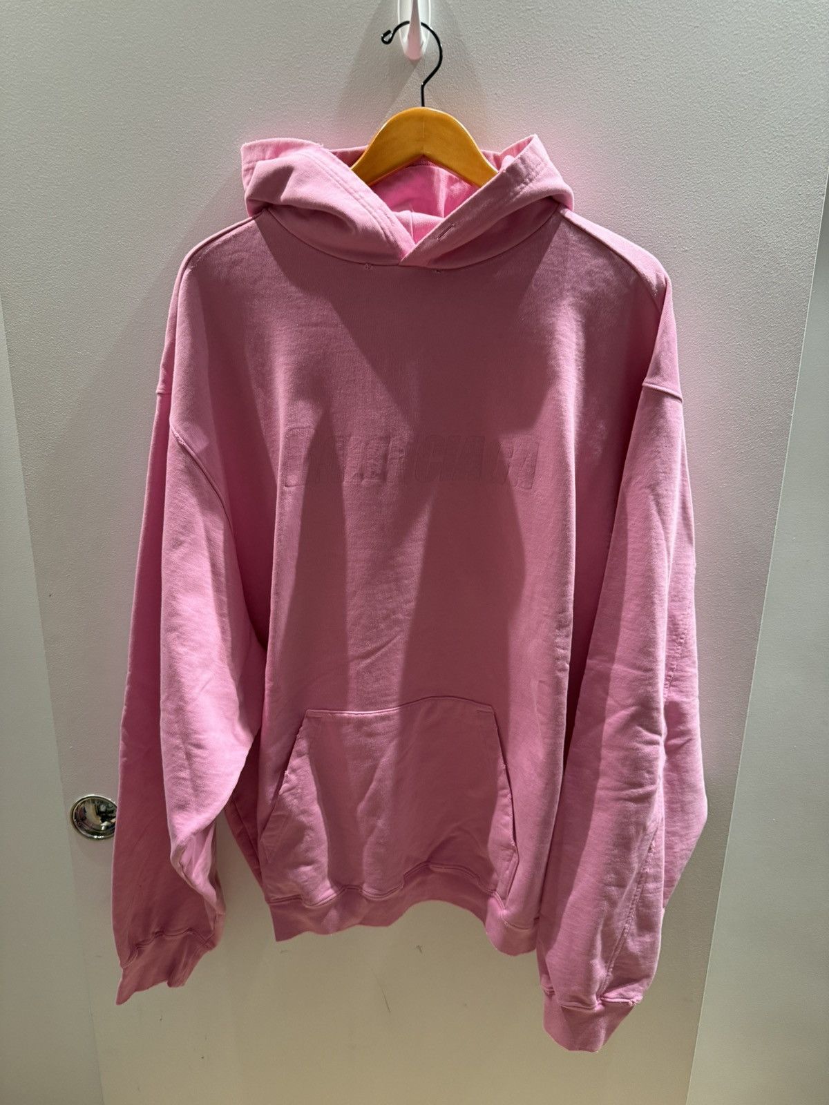Balenciaga Balenciaga Destroyed Logo Print Hoodie Large Fit Pink XS Size US L / EU 52-54 / 3 - 2 Thumbnail