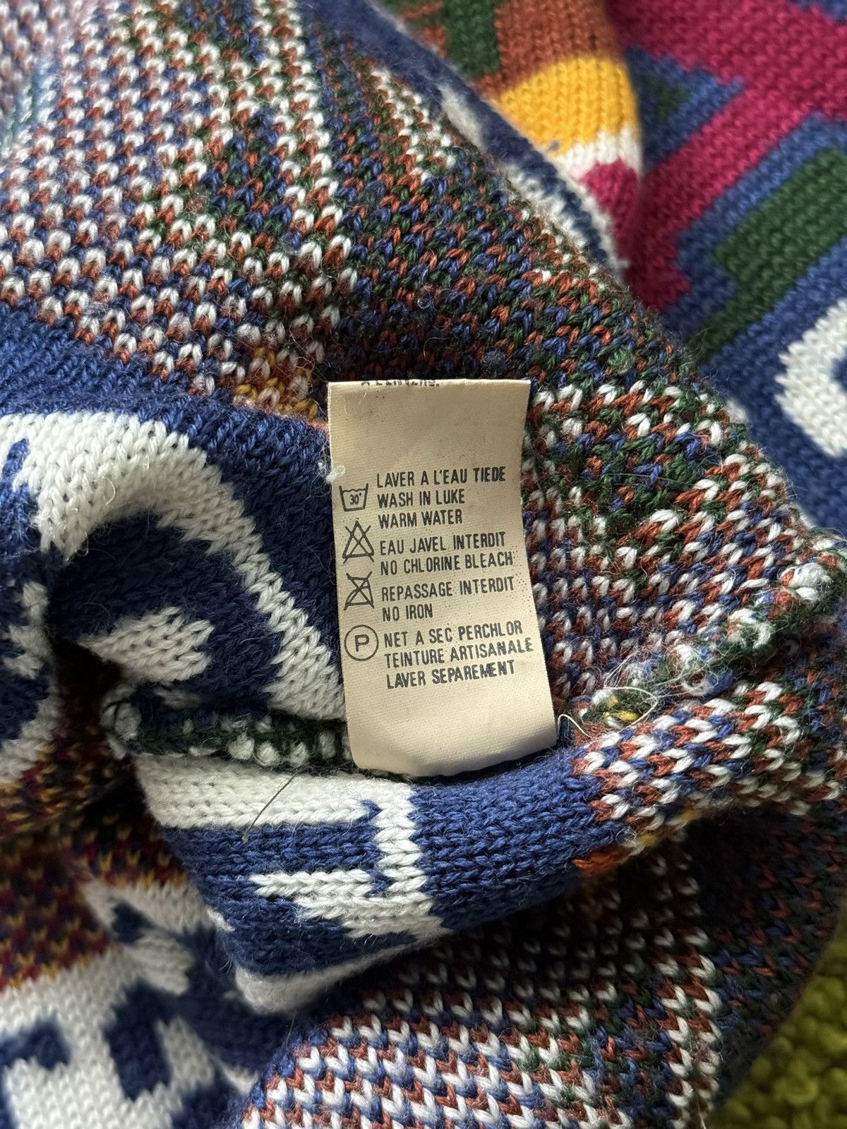 Japanese Brand × Vintage Naf Naf 1990s vintage embroidery coloured sweater Size US L / EU 52-54 / 3 - 6 Thumbnail