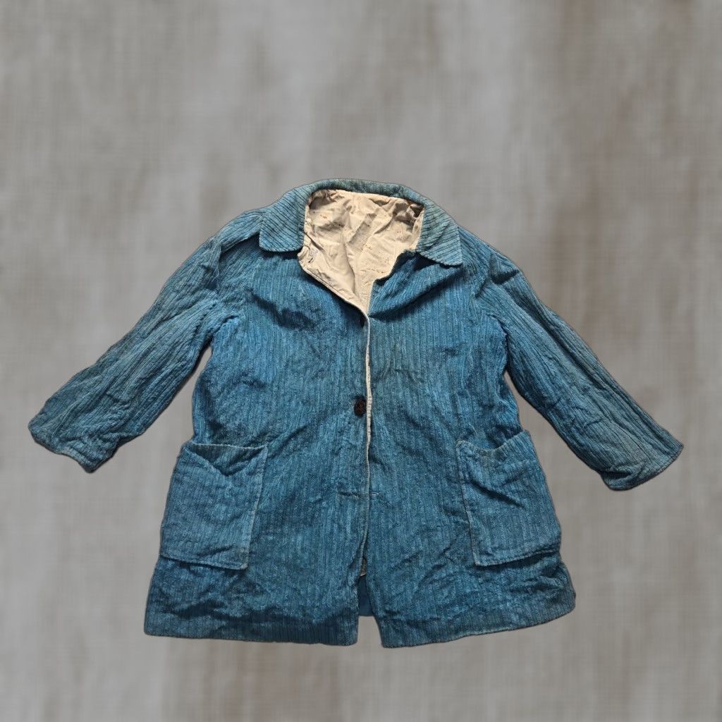 Vintage VINTAGE Jacket Blue L Women Pleated Velvet Buttoned Coat/Shirt? (But must use only original words) Size L / US 10 / IT 46 - 1 Thumbnail
