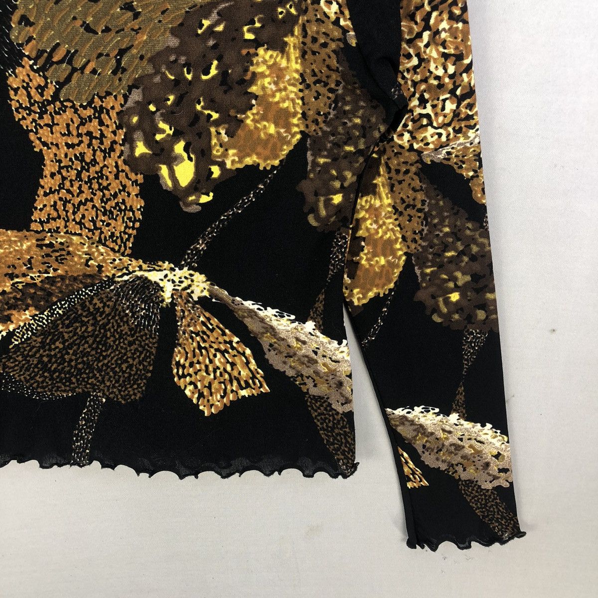 Other Gold Abstract Print Fitted Top - Jean Paul Gaultier Style Size M / US 6-8 / IT 42-44 - 3 Thumbnail