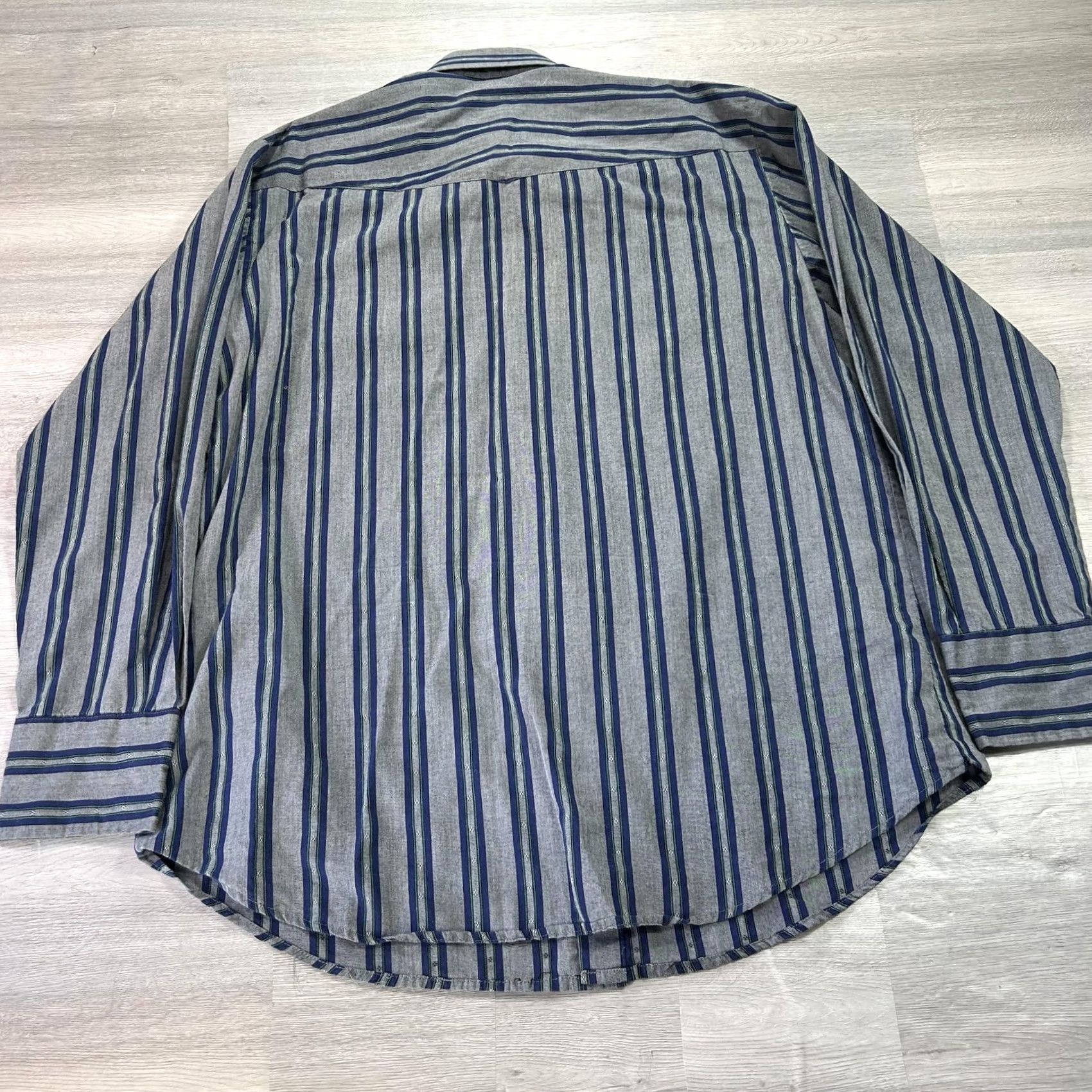 Roper Roper Shirt Mens XL Gray Stripe Long Sleeve Western Pearl Snap Casual Cotton Size US XL / EU 56 / 4 - 2 Thumbnail