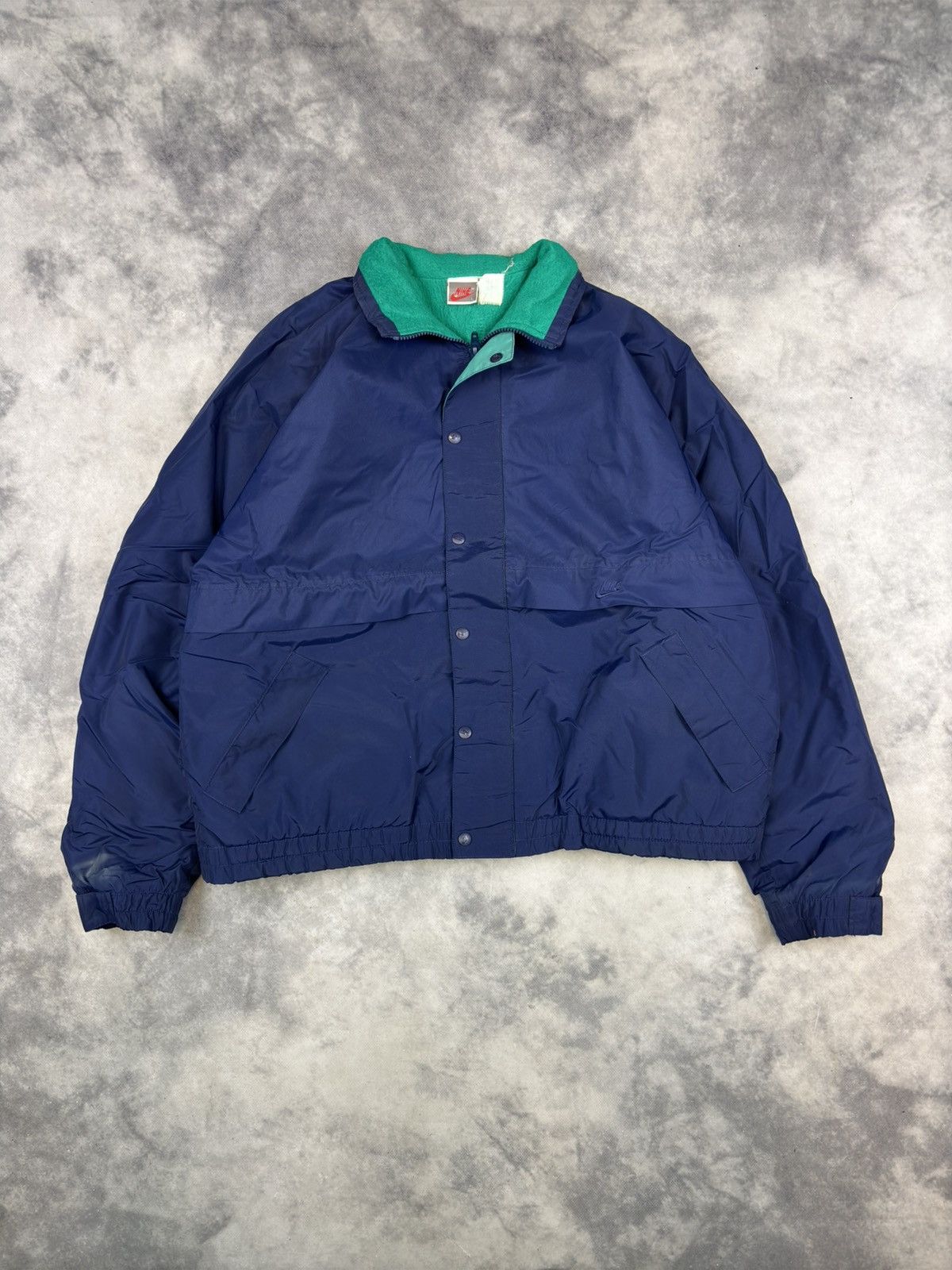Nike Vintage Nike Nylon Jacket Fleece USA Boxy Oversize 90s 80s Size US L / EU 52-54 / 3 - 1 Thumbnail