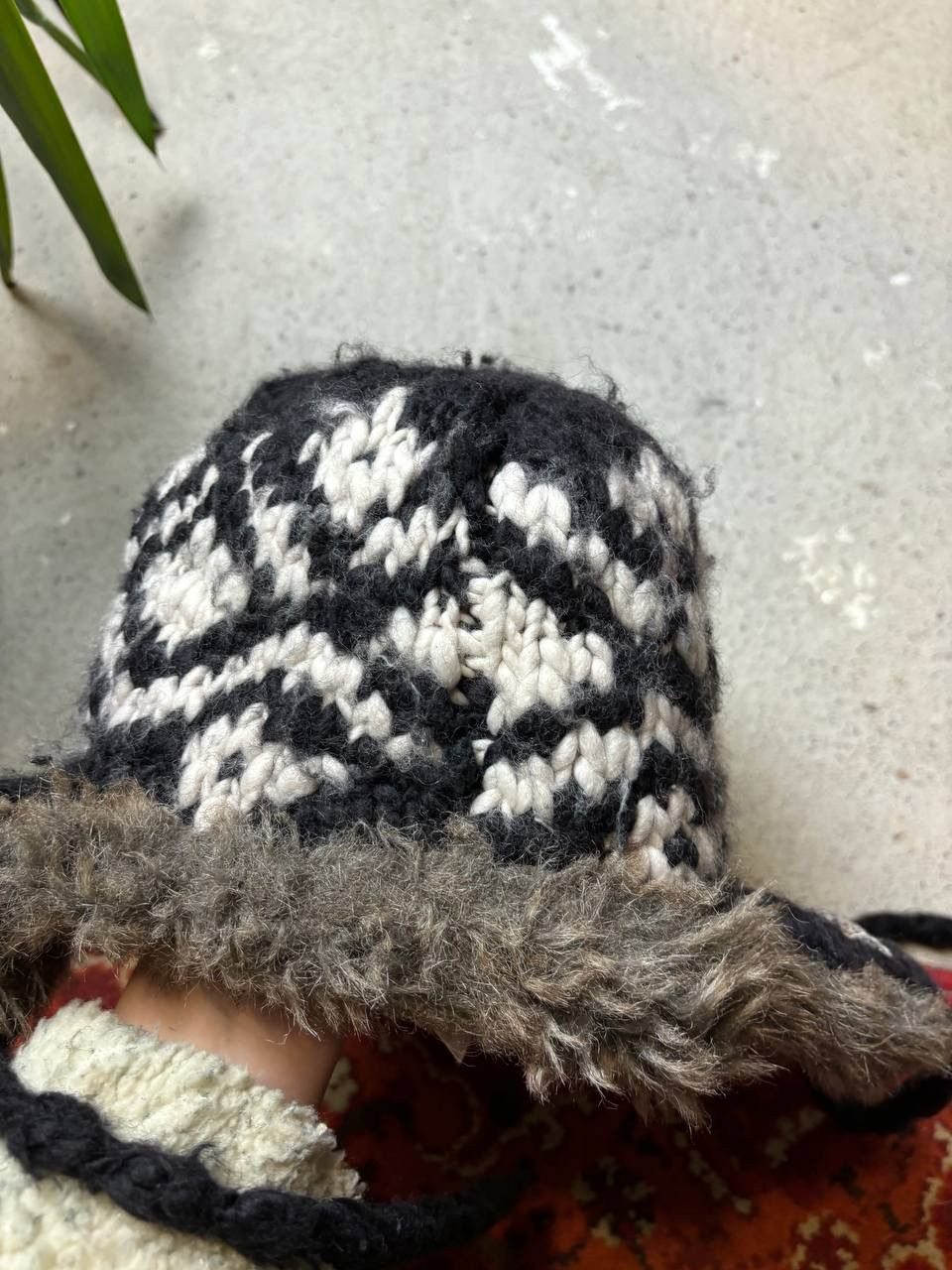 Hysteric Glamour × Vintage Vintage Y2K Japanese brand Ushanka Wool Knitted opium fur Size ONE SIZE - 5 Thumbnail