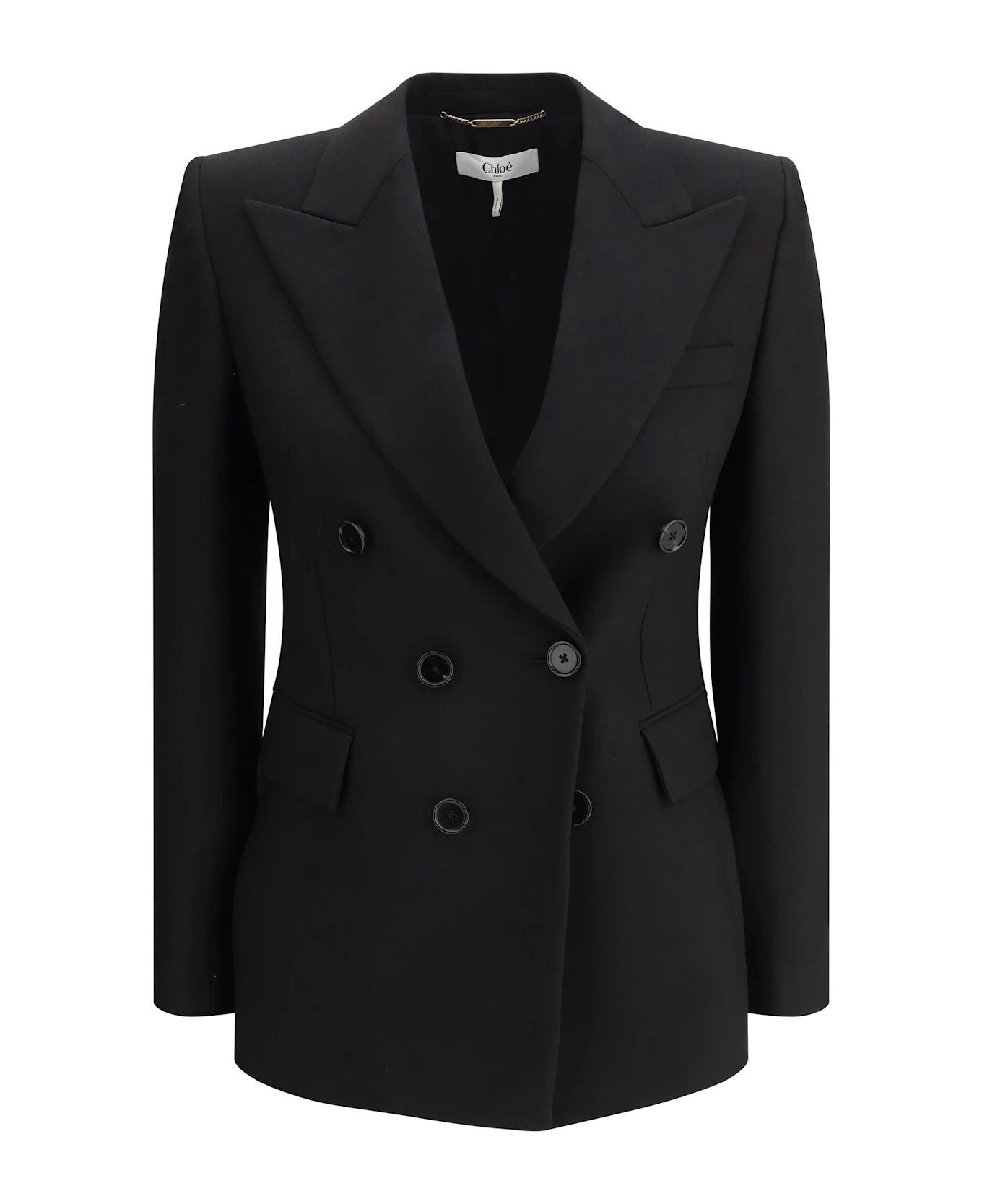 Chloe o1loc1c10226 Double-breasted Blazer in Black Size L / US 10 / IT 46 - 1 Thumbnail