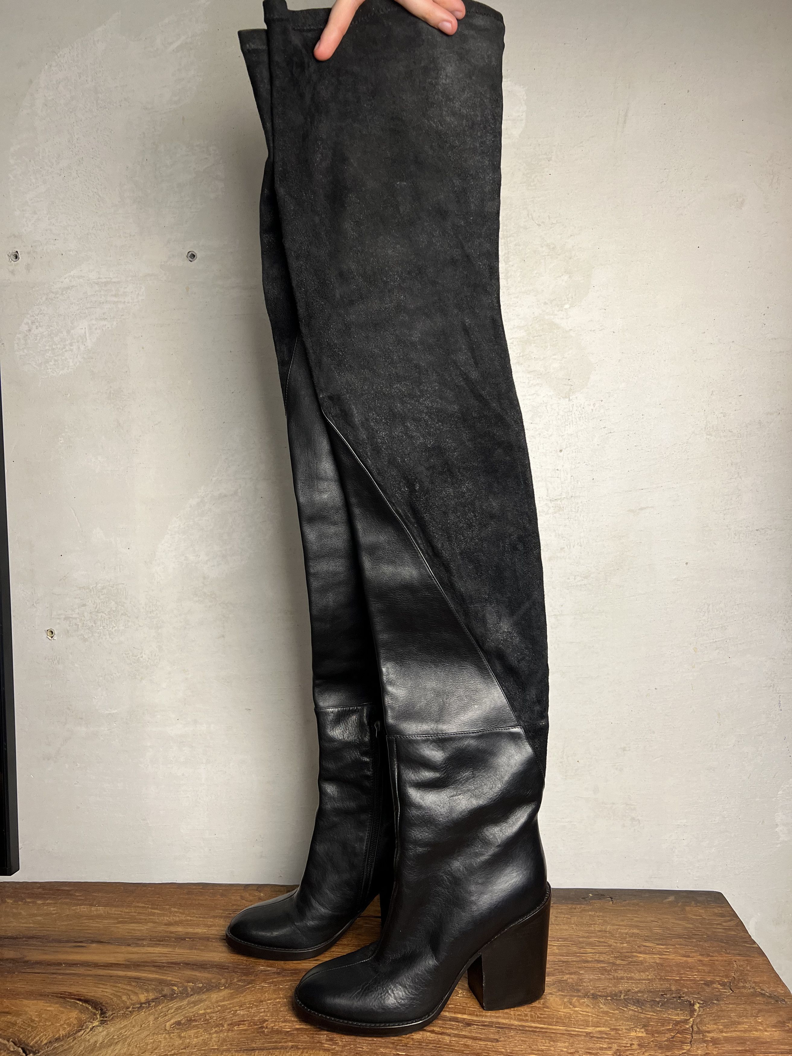 Haider Ackermann Haider Ackermann FW13 High Knee Deer Leather Boots Size US 9 / IT 39 - 3 Thumbnail