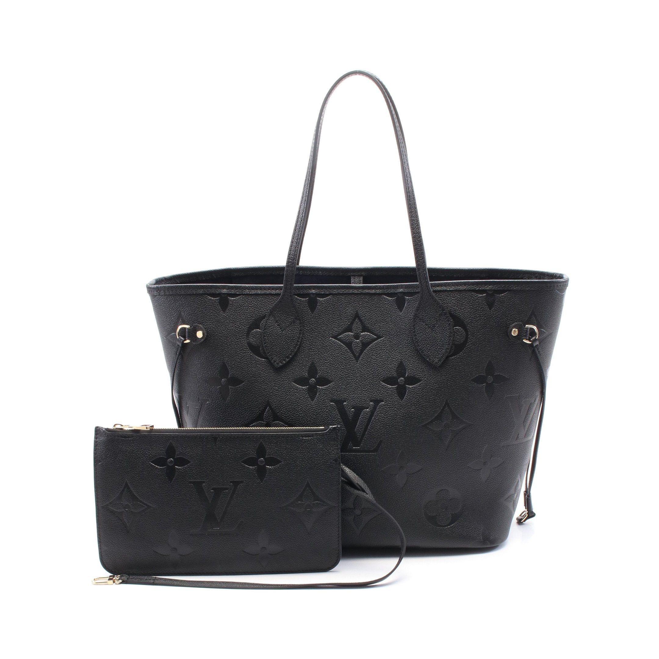 Louis Vuitton Neverfull Mm Monogram Empreinte Noir Shoulder Bag Tote Leather Black, Women's