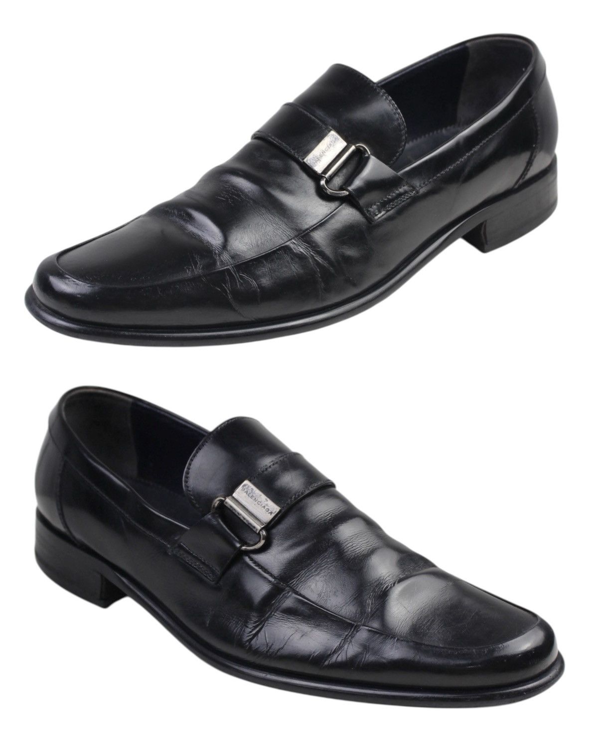 Balenciaga 1990S BALENCIAGA PARIS SIDE METAL BUCKLE LEATHER LOAFERS Size US 8.5 / EU 41-42 - 1 Thumbnail