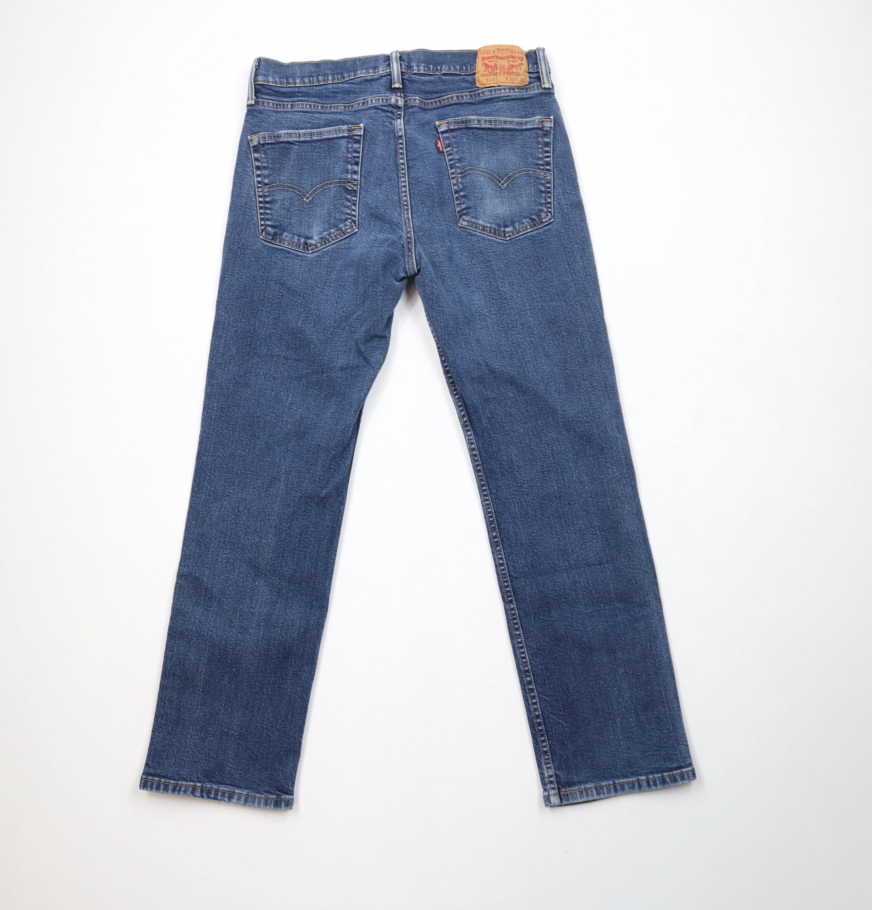 Levi's × Vintage Vintage Y2K Levis 514 Stretch Straight Leg Denim Jeans Blue Size US 36 / EU 52 - 10 Thumbnail