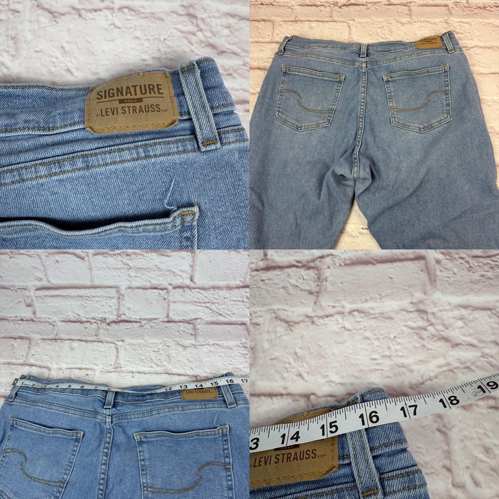 CO Signature by Levi Strauss & Co Jeans Womens 14 Boyfriend Distressed 34x24 Denim Size 36" / US 14 / IT 50 - 8 Thumbnail