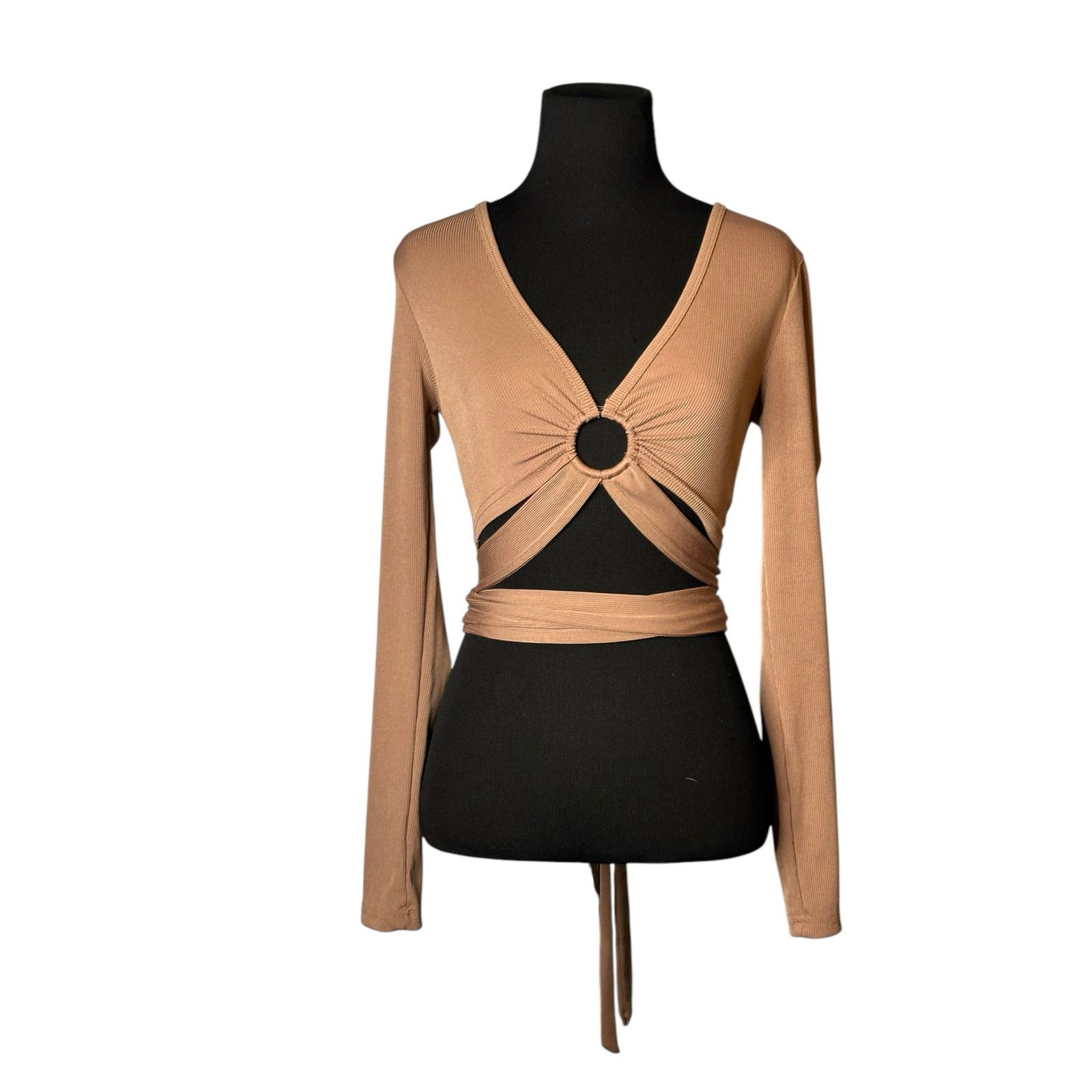 Shein Shein brown cut out ring long sleeves sexy top size XS Size XS / US 0-2 / IT 36-38 - 10 Thumbnail