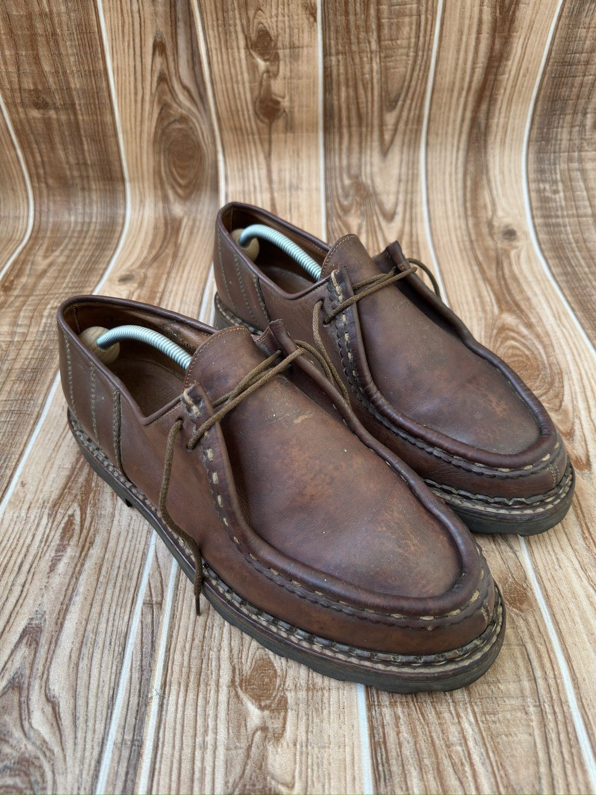 Paraboot Paraboot Michael Marche Vintage Ebony Moc Leather Derbies Size US 14 / EU 47 - 1 Thumbnail
