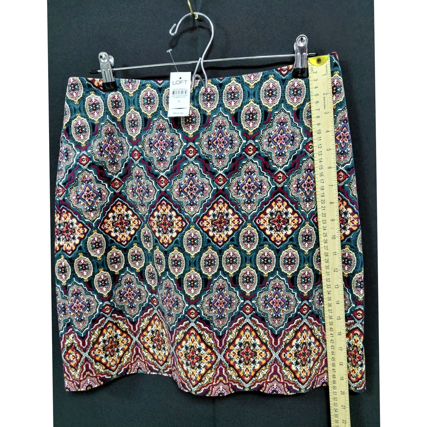 Loft LOFT Multicolor Geometric Woven Skirt Women Size 6 Size 28" / US 6 / IT 42 - 7 Thumbnail