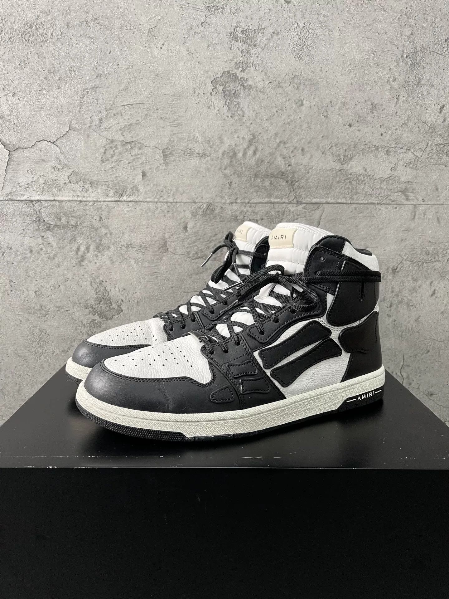 Amiri amiri high-top skeleton toe shoes black and white Size US 12 / EU 45 - 1 Thumbnail