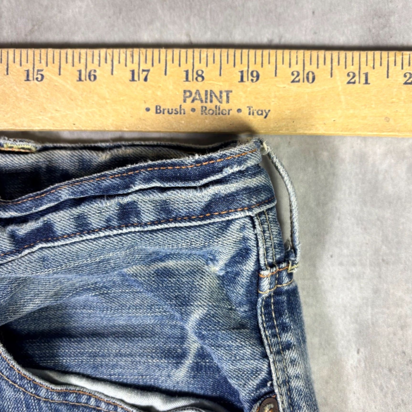 American Eagle Outfitters American Eagle Mens Relaxed Straight Leg Jeans Blue Medium Wash Denim 38x32 Size US 38 / EU 54 - 3 Thumbnail