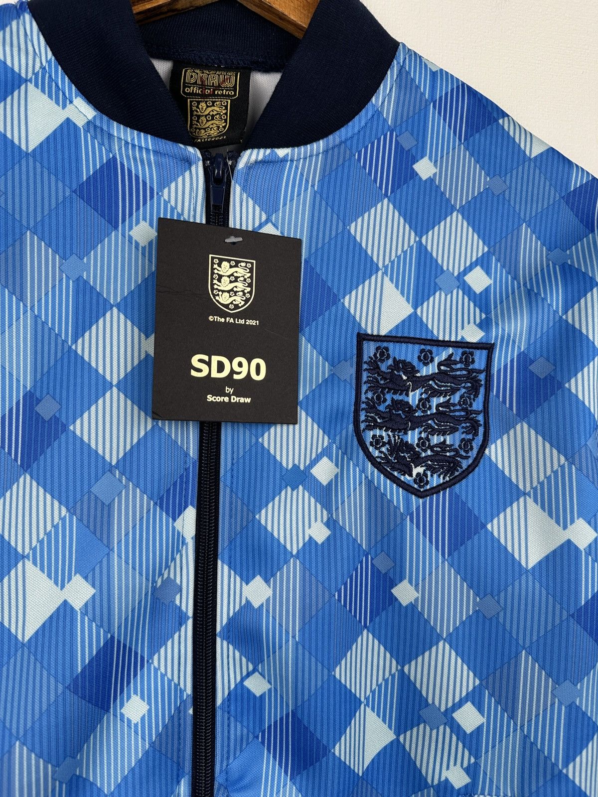 Vintage SCORE DRAW 90 England Retro Track Top Jacket Soccer Size US S / EU 44-46 / 1 - 4 Thumbnail