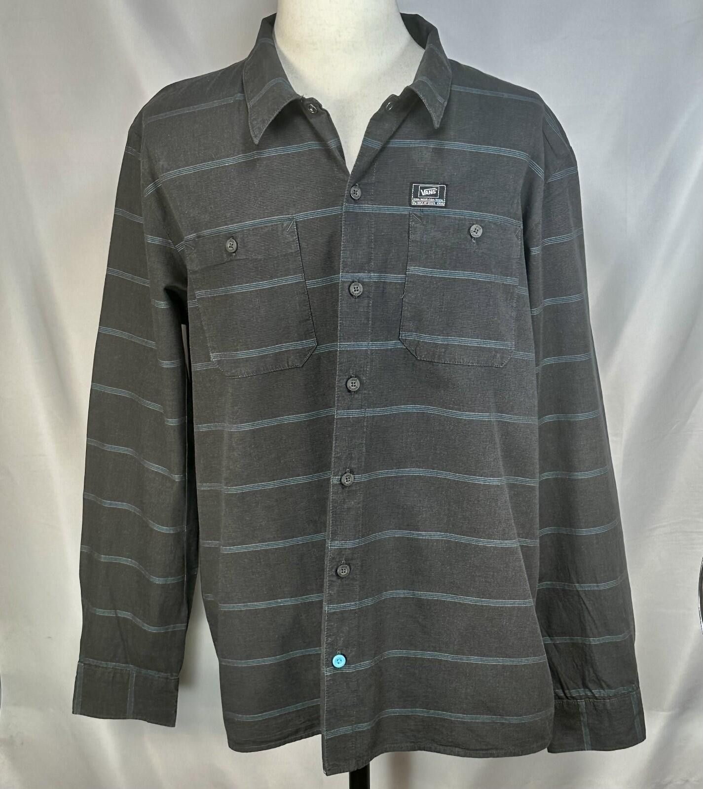 Polo Ralph Lauren Vans Blue Stripe Pocketed Long Sleeve Button Up Black Men XL Size US XL / EU 56 / 4 - 1 Thumbnail