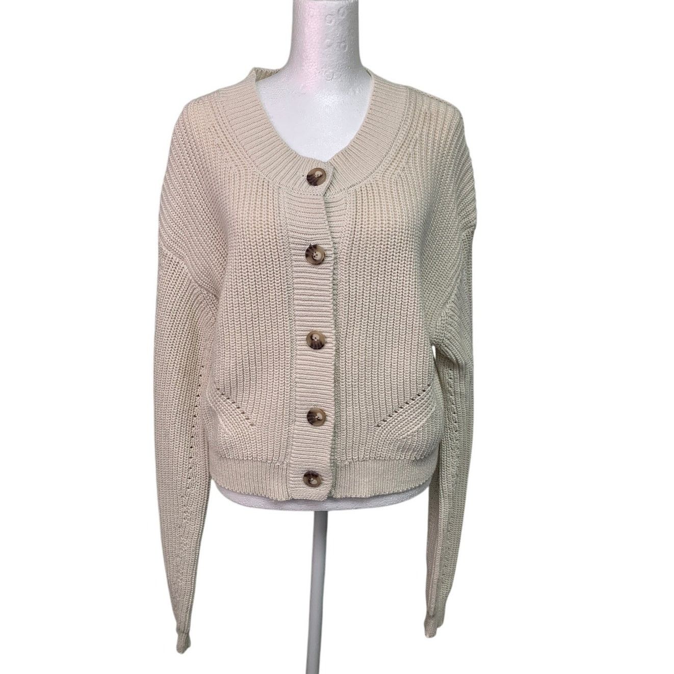 American Eagle Outfitters New American Eagle Womens Medium Button Up Cardigan Sweater Size M / US 6-8 / IT 42-44 - 1 Thumbnail