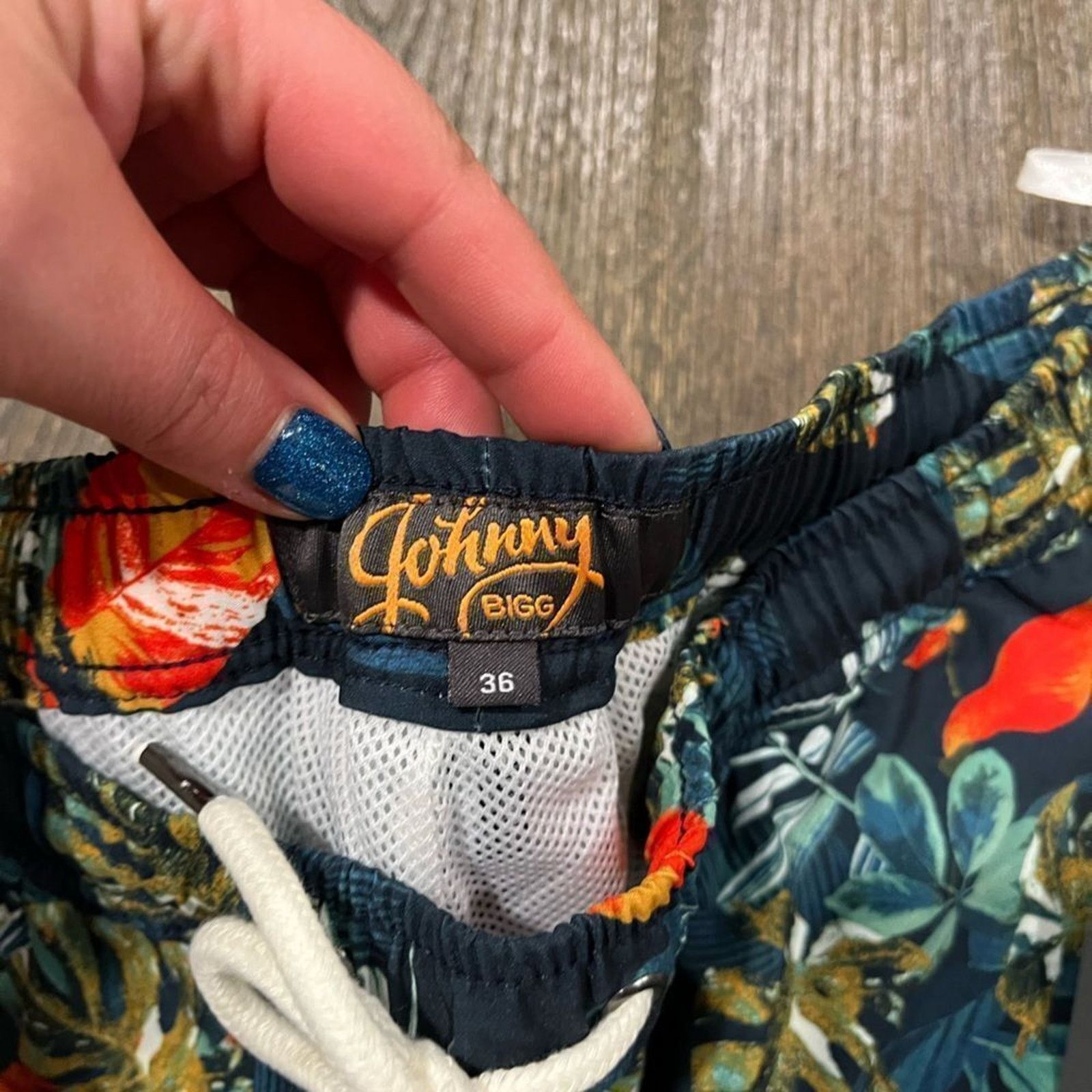 Vintage NWT Johnny Bigg Jungle Leaf Stretch Swim Short Size 36/L Size US 31 - 3 Thumbnail