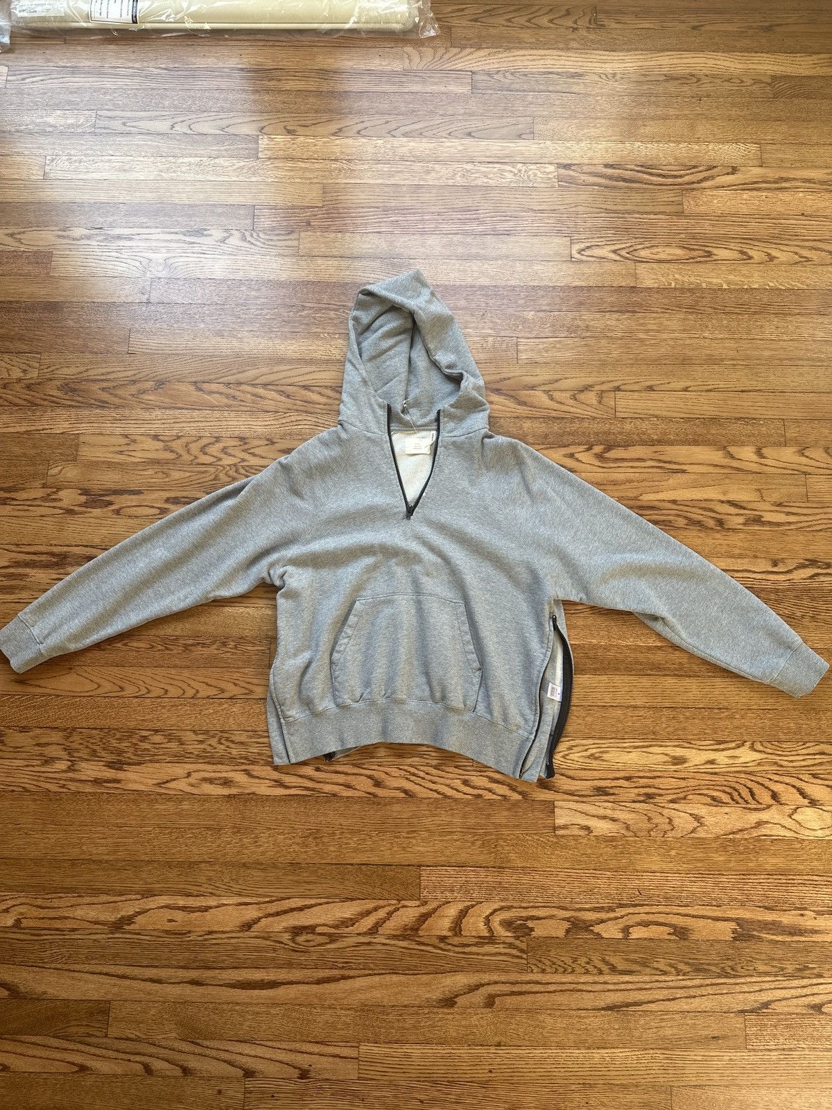 image of Essentials Oversized Quarter Zip Hoodie in Grey, Men's (Size Medium)
